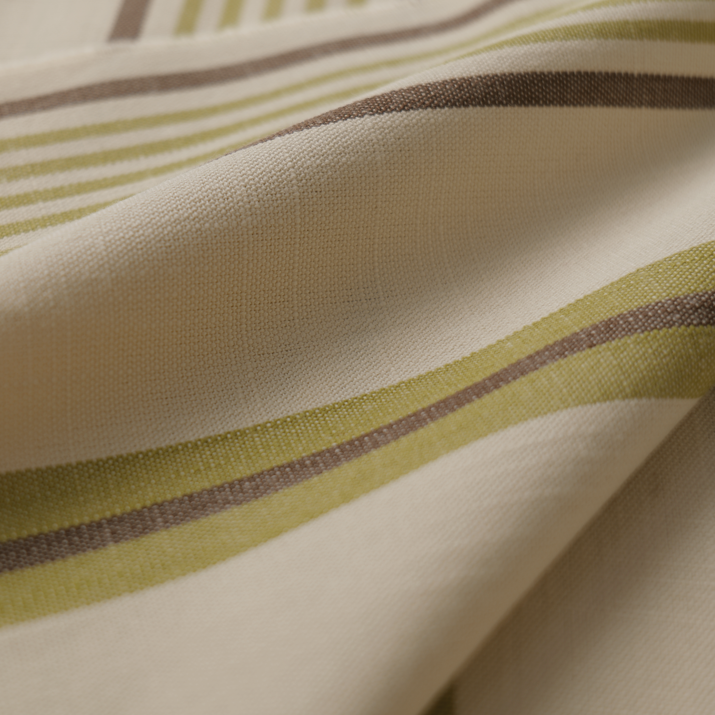 Mid-weight Bar Stripe Fabric Cotton, Moss Green, AR460039