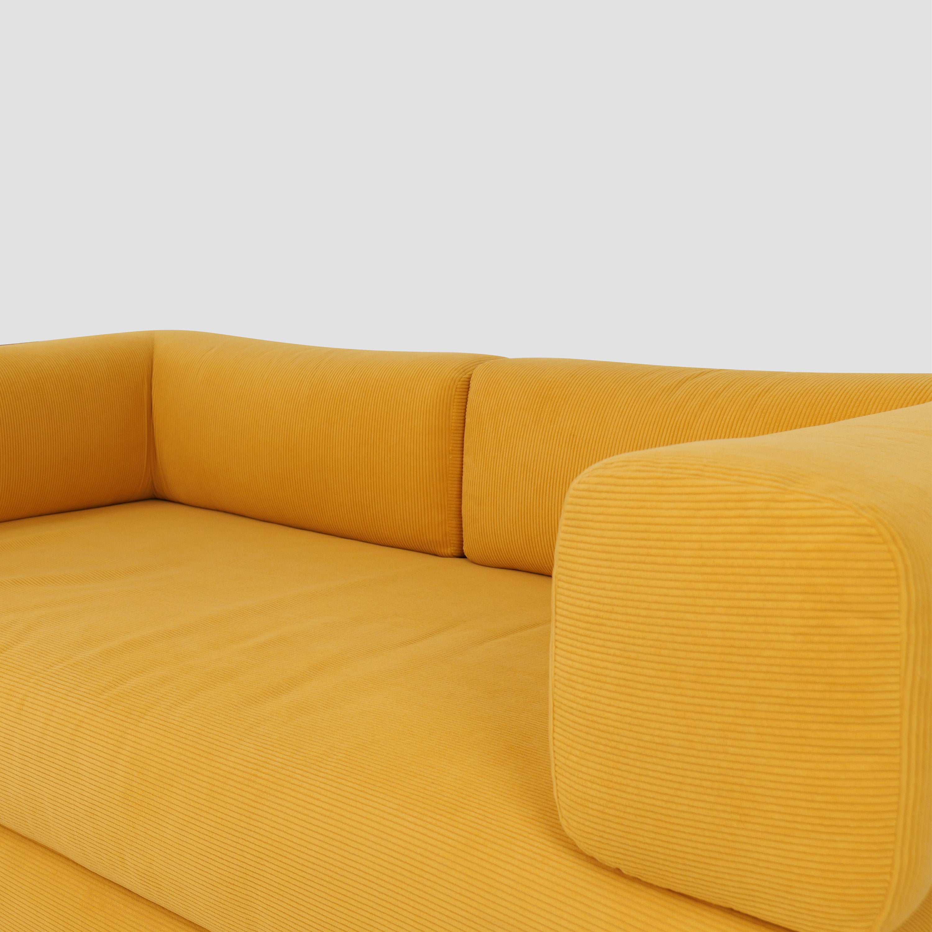 Yellow Corduroy Fabric Foam Modular Sofa