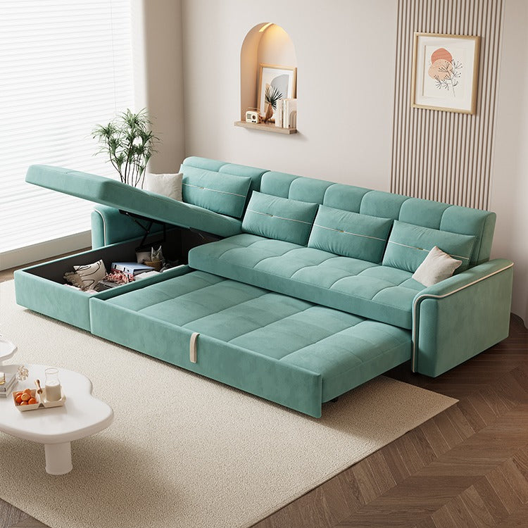 Multifunctional Mint Velvet Pull Out Chaise Sofa Bed with Storage