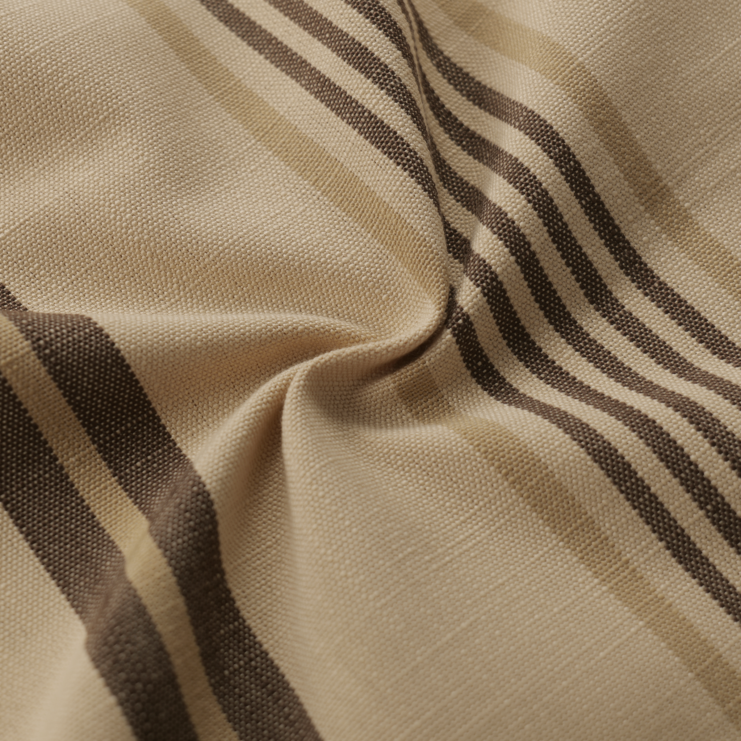 Mid-weight Bar Stripe Fabric Cotton, Taupe, PJ0856