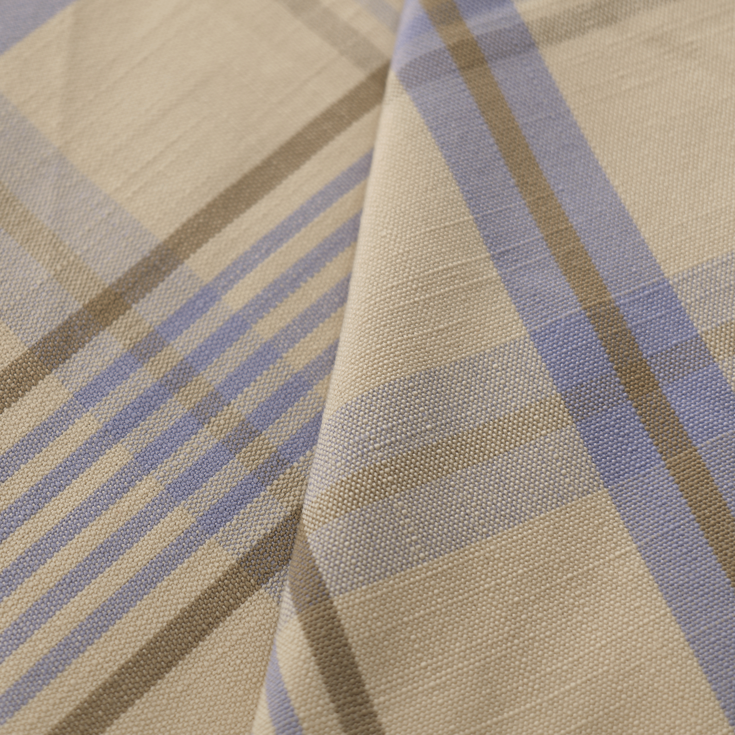 Mid-weight Balanced Plaid Fabric Cotton, Misty Blue, PJ0857