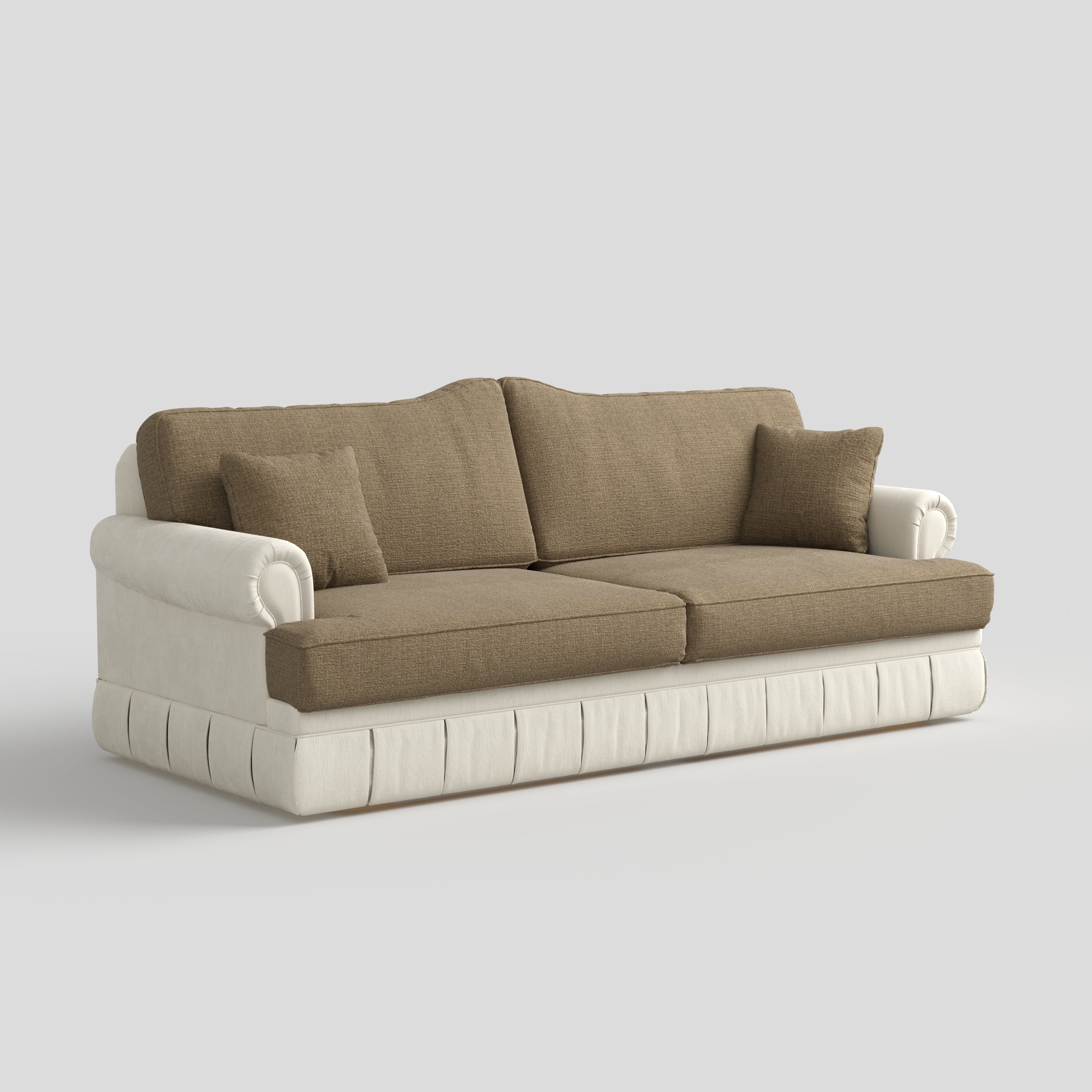 Cottonfy Heritage Plaid Skirted Sofa with Concealed Storage Drawers