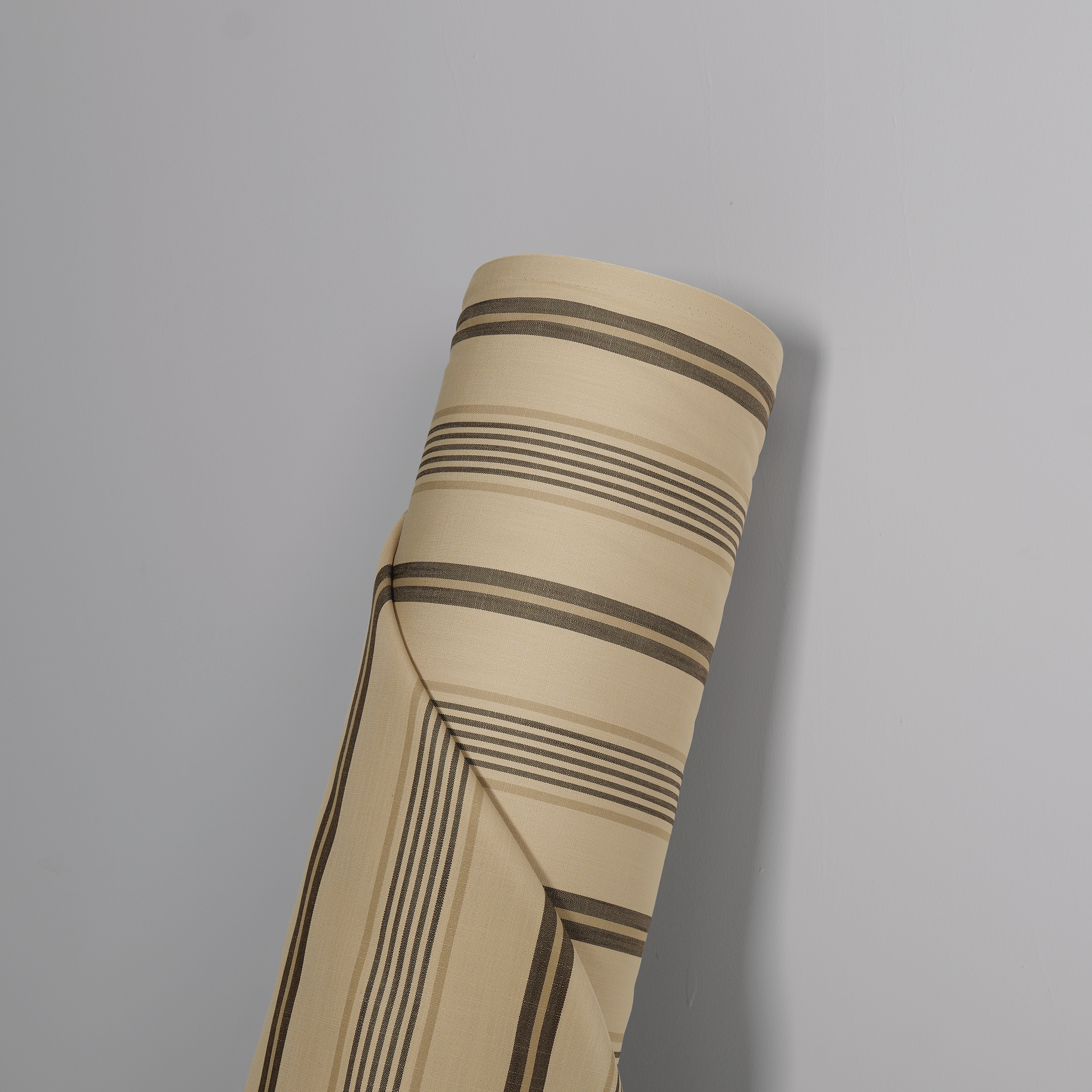Mid-weight Bar Stripe Fabric Cotton, Taupe, PJ0856