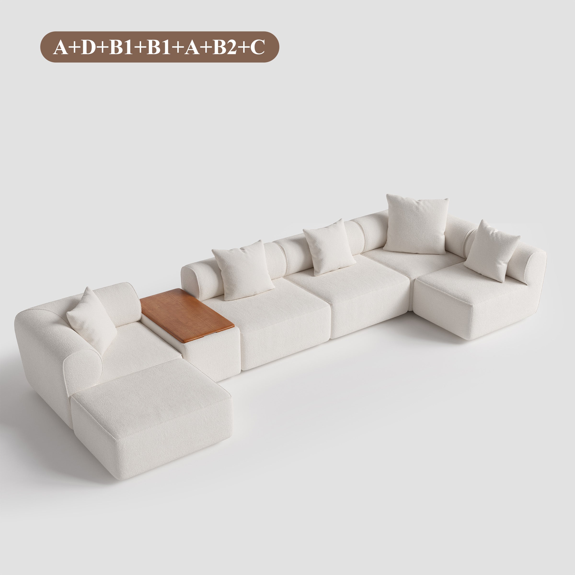 The Plump Modular Bouclé Sofa with Integrated Storage