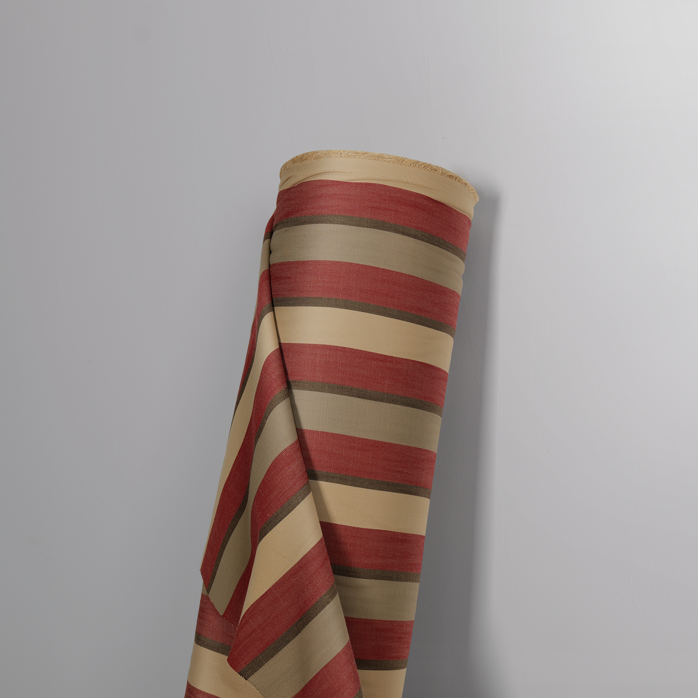 Mid-weight Regency Stripe Fabric Cotton, Deep Claret Red, PJ0849