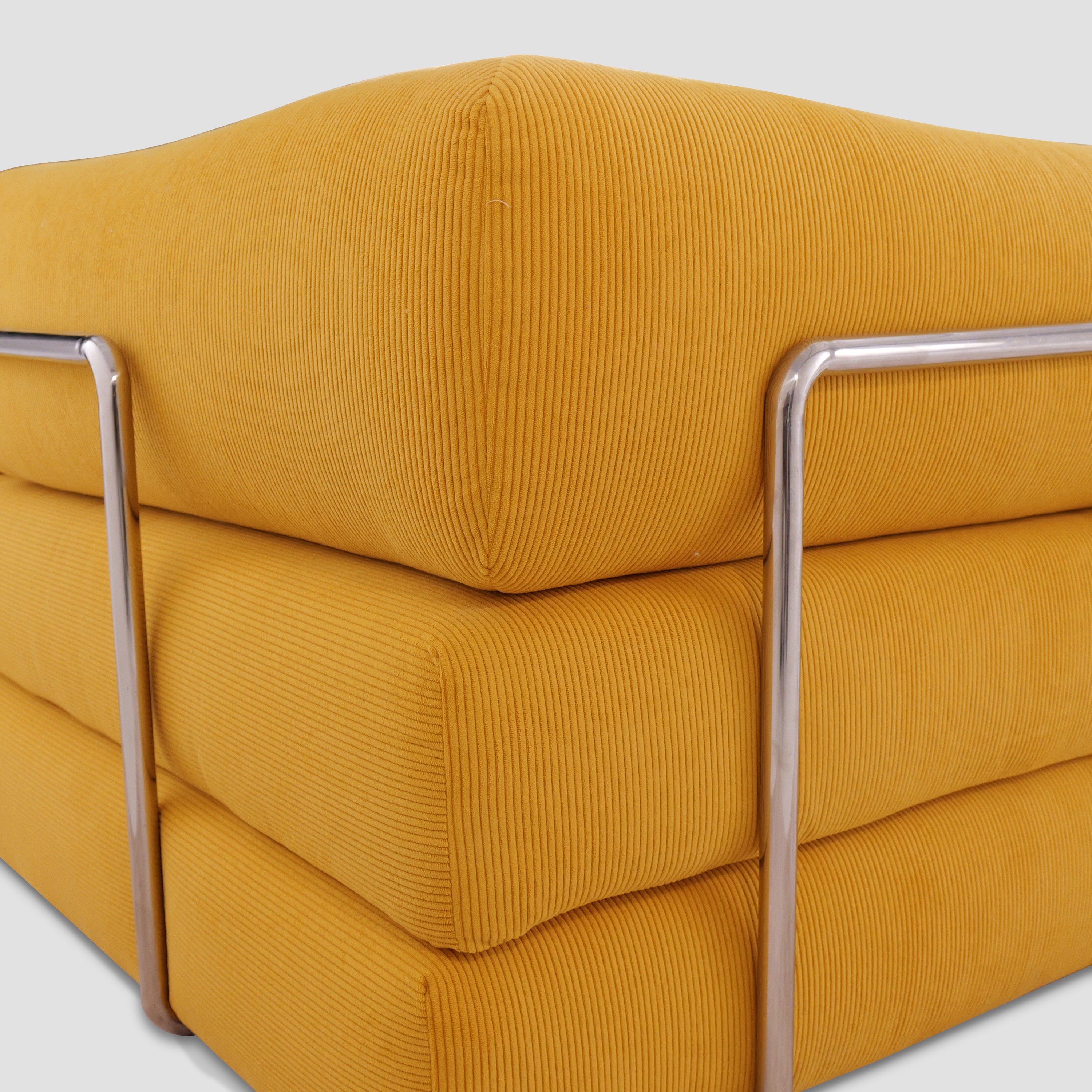 Yellow Corduroy Fabric Foam Modular Sofa