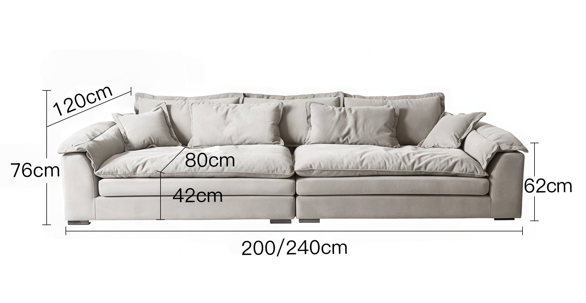Anti-Cat Scratch Fabric Wide Seated Deep Detachable Corner Sofa