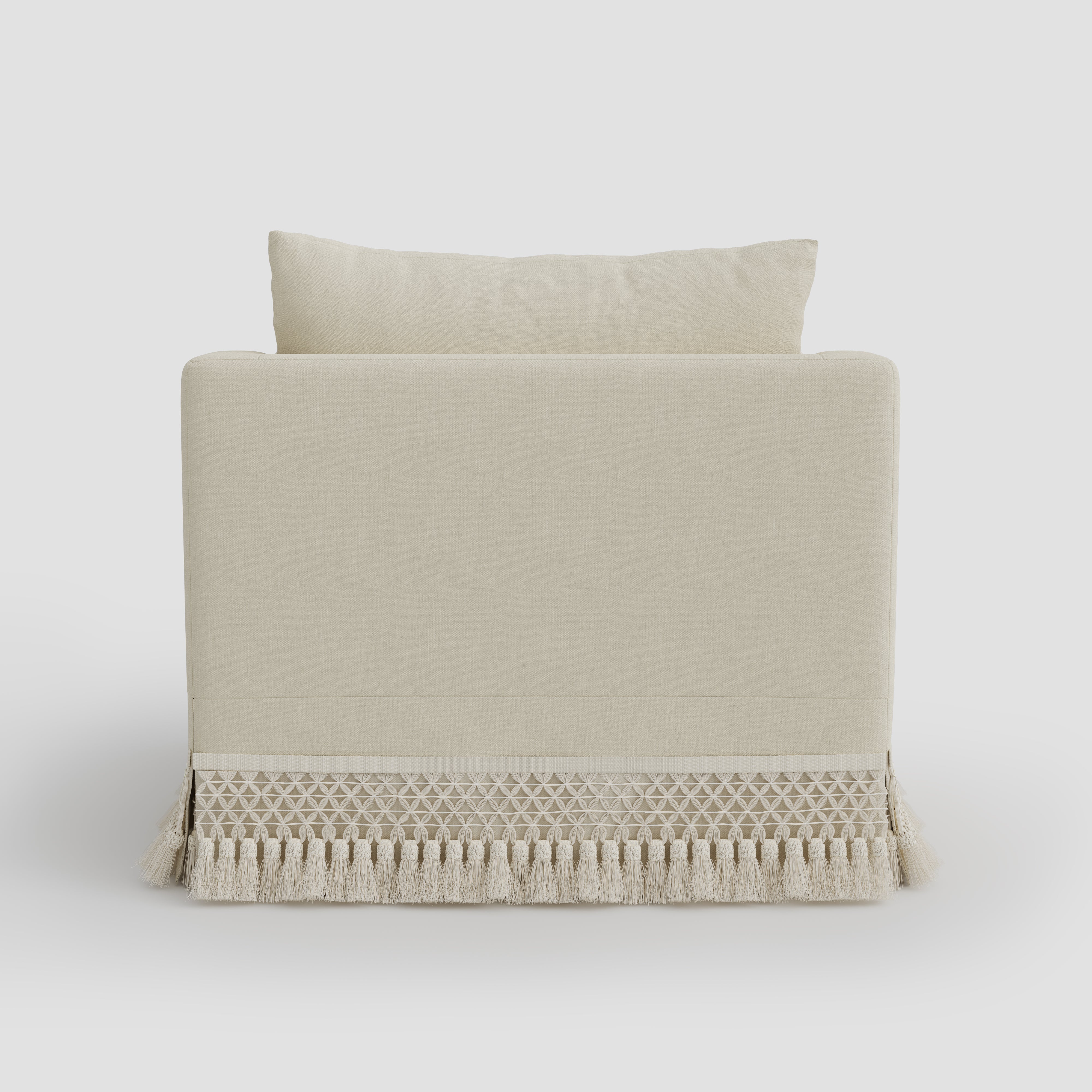 Cottonfy Cotton-Linen Washable Fringe 2 Seater Sofa
