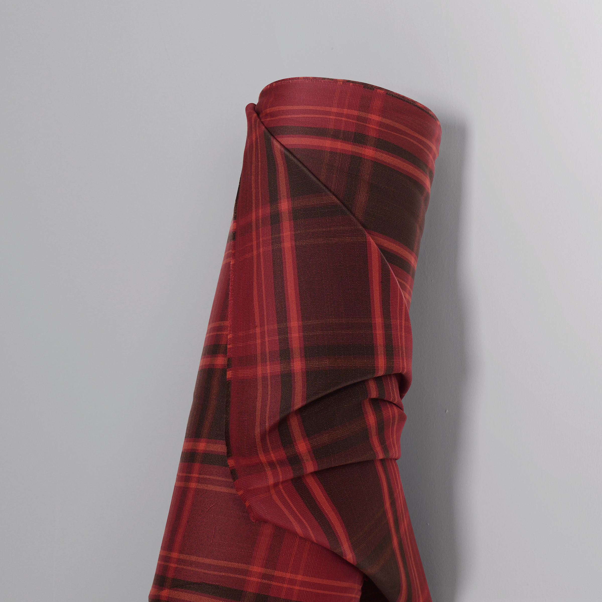 Mid-weight Tartan Check Fabric Cotton, Garnet Red, PJ0846