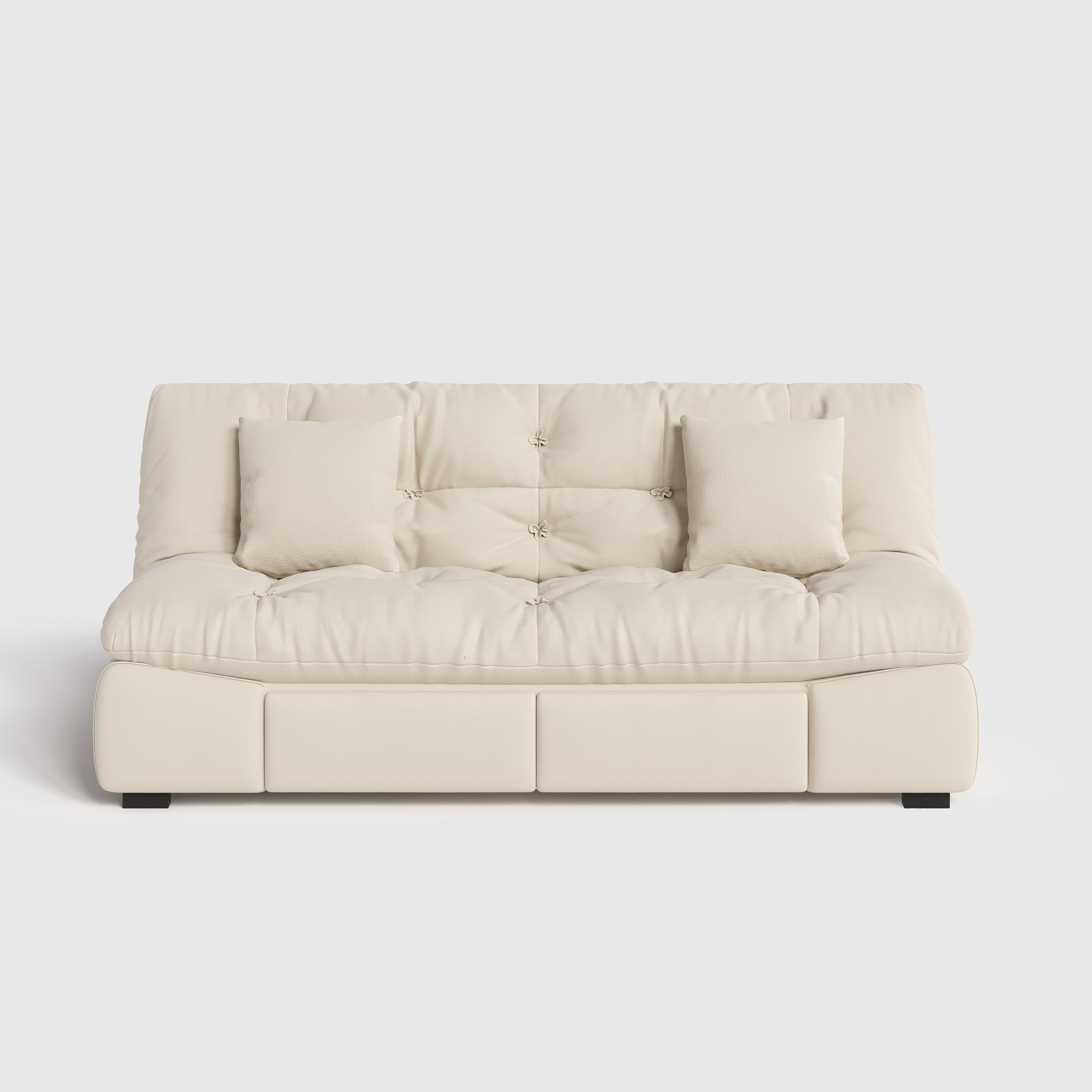Upgrade Cream Cloud Double Folding Sofa Bed with Storage