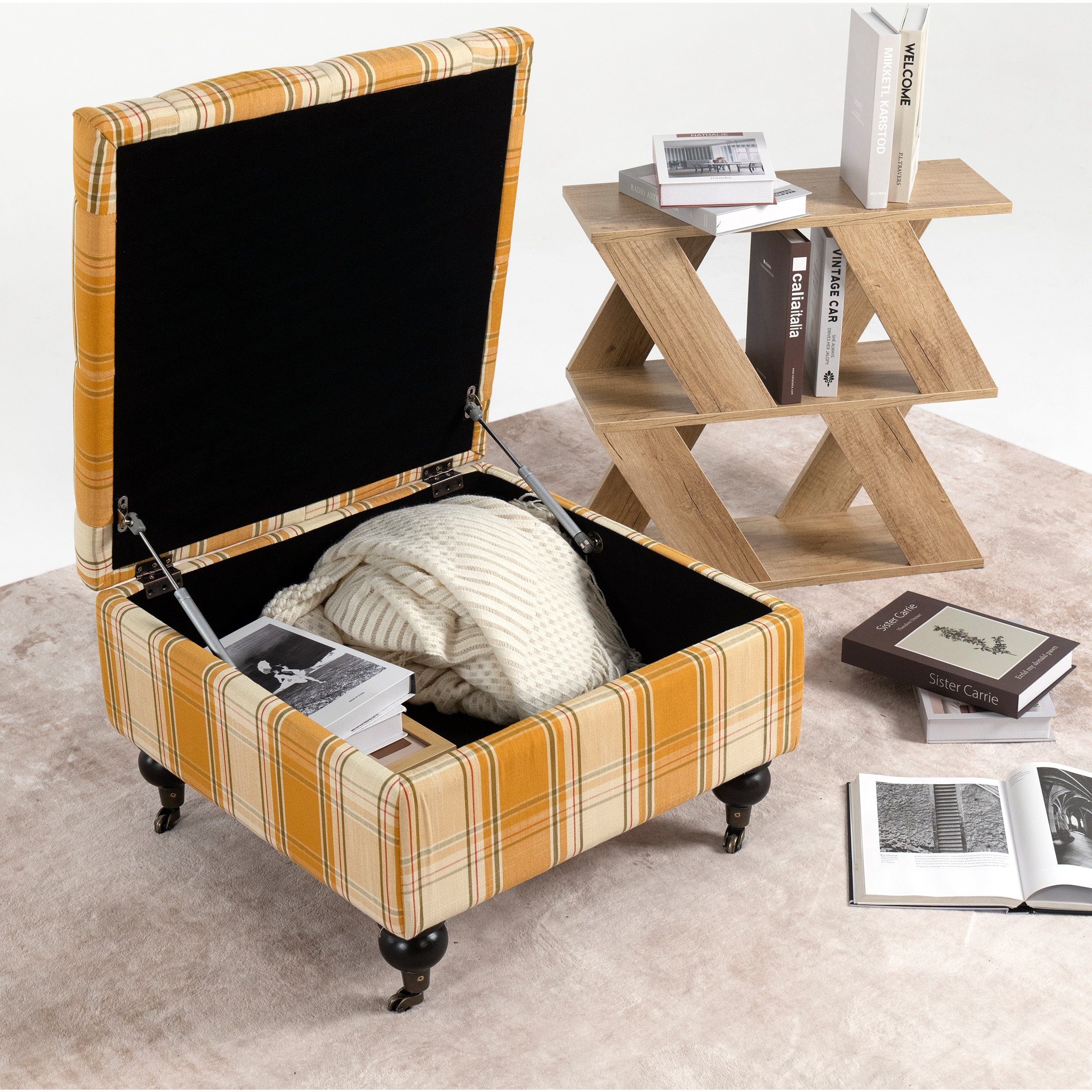 Heritage Check Tufted Ottoman