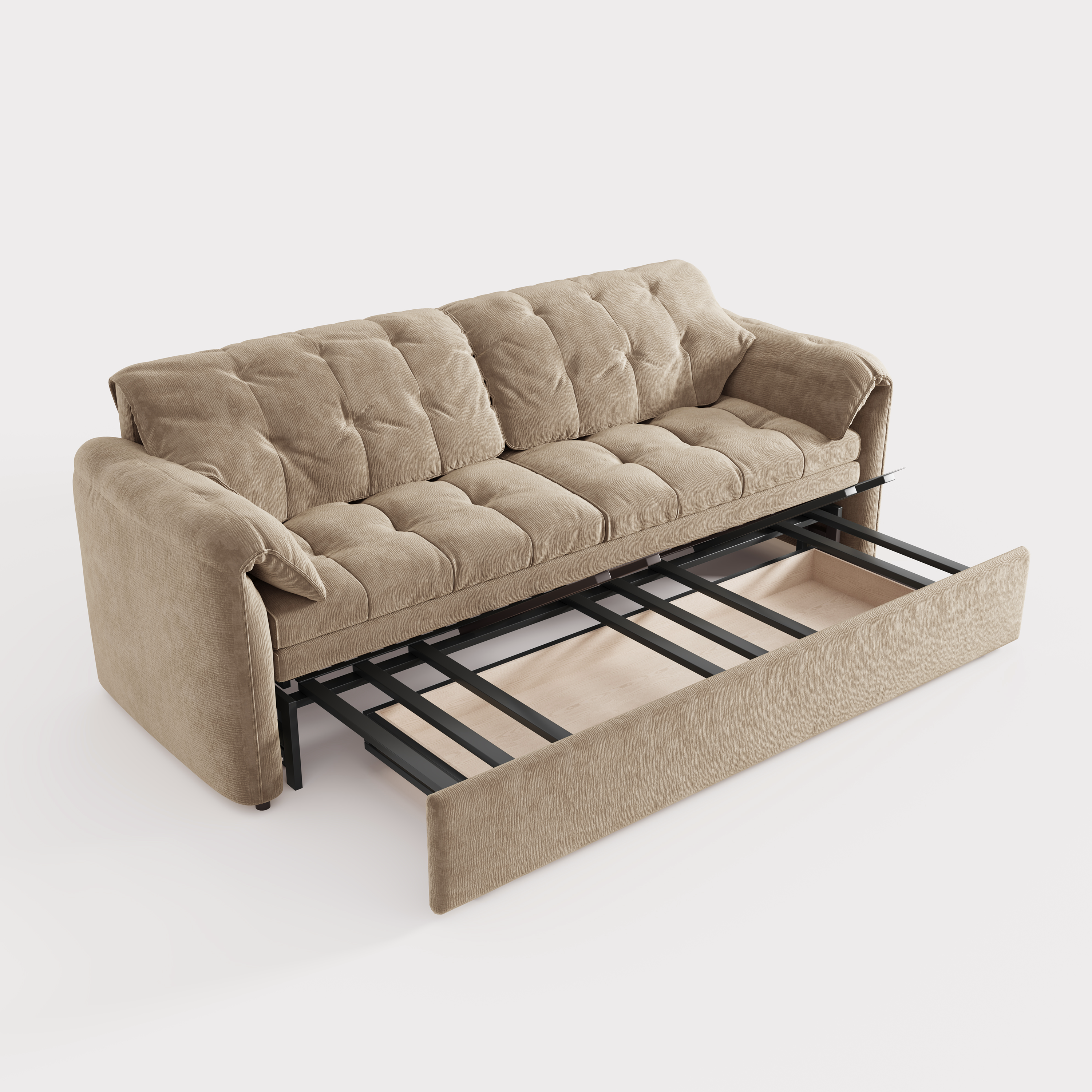 Upgraded Cloud Chenille Skin Friendly Sofa Bed with Storage
