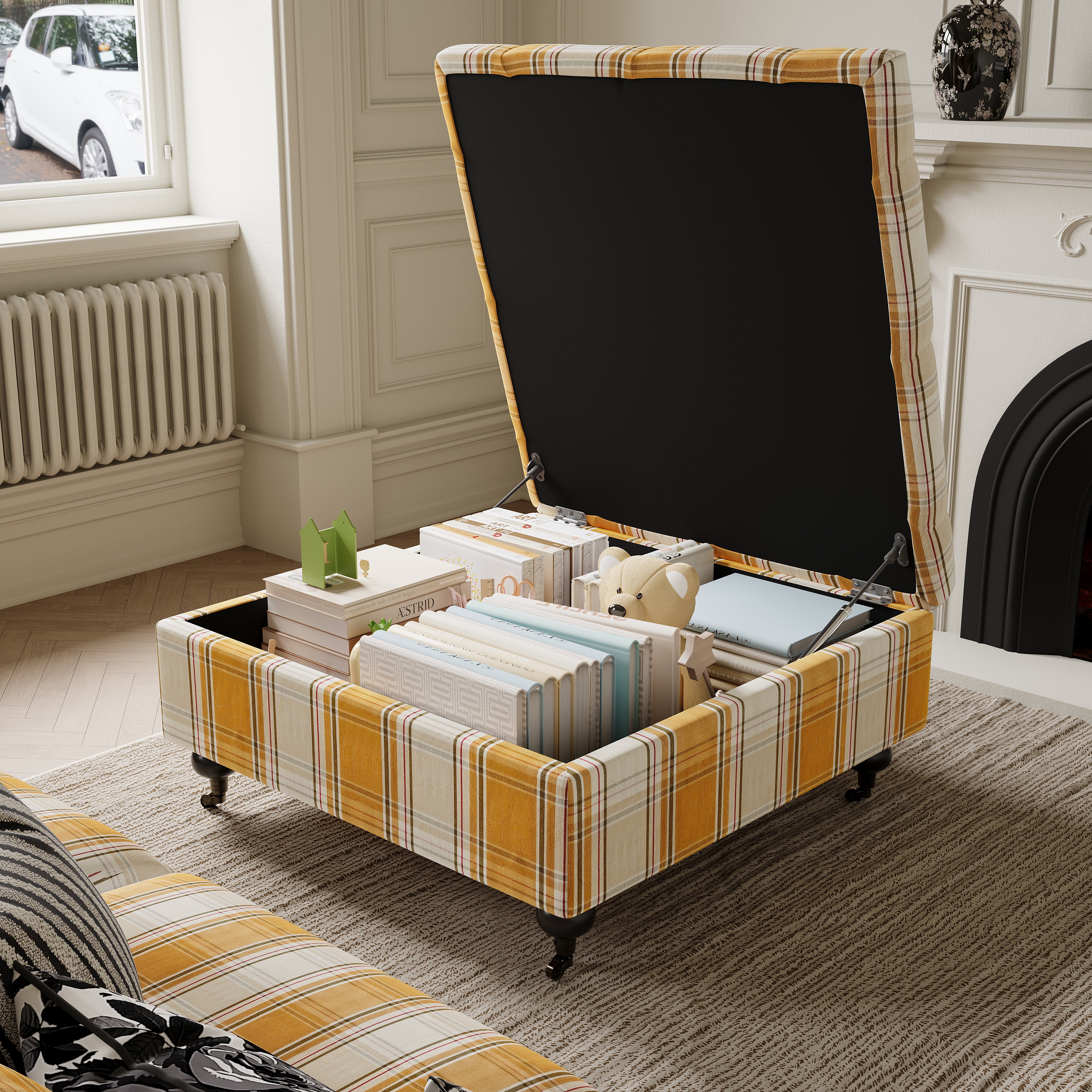 Heritage Check Tufted Ottoman