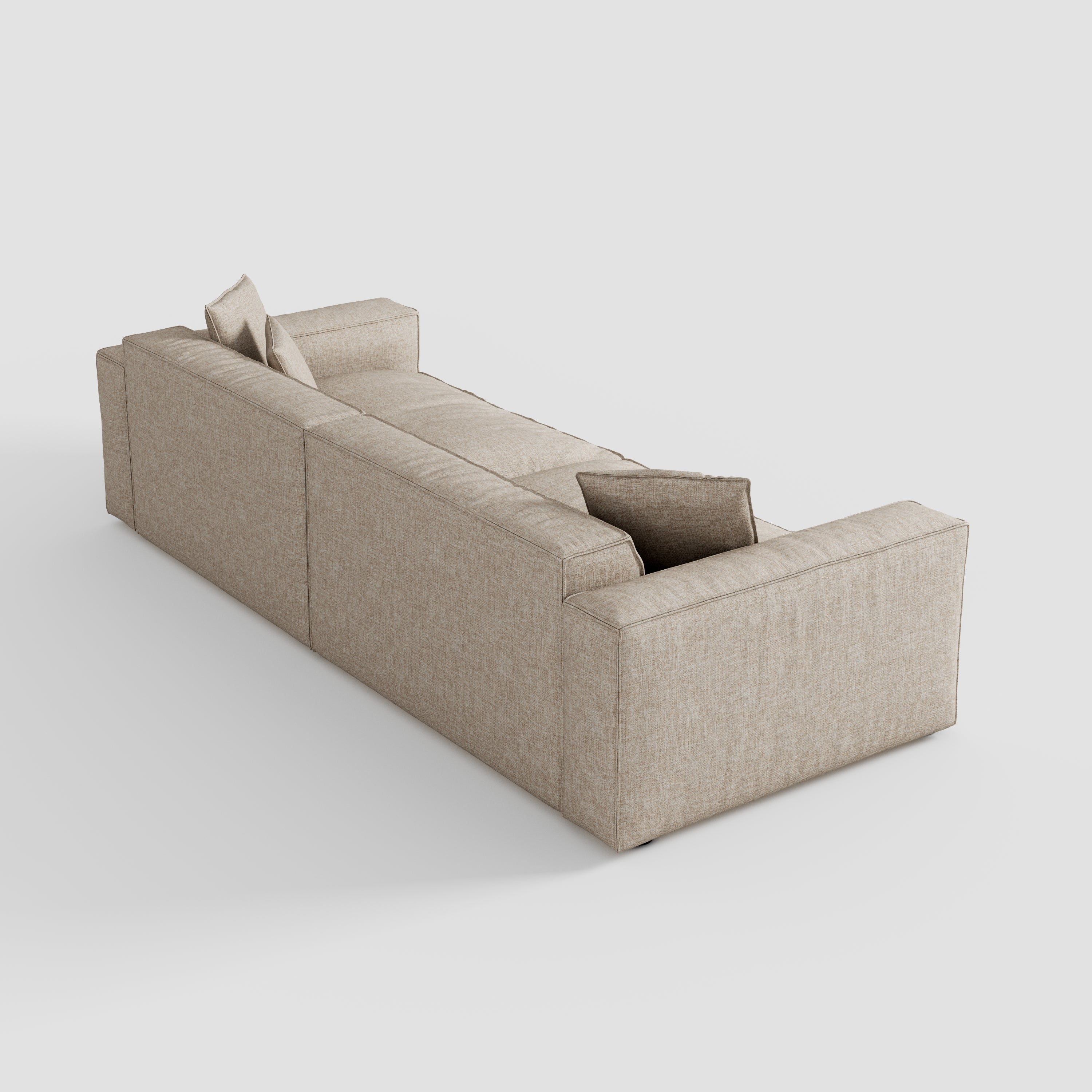 Elegant Tofu Block Linen Modular Cloud Sofa Down Filled Sectional