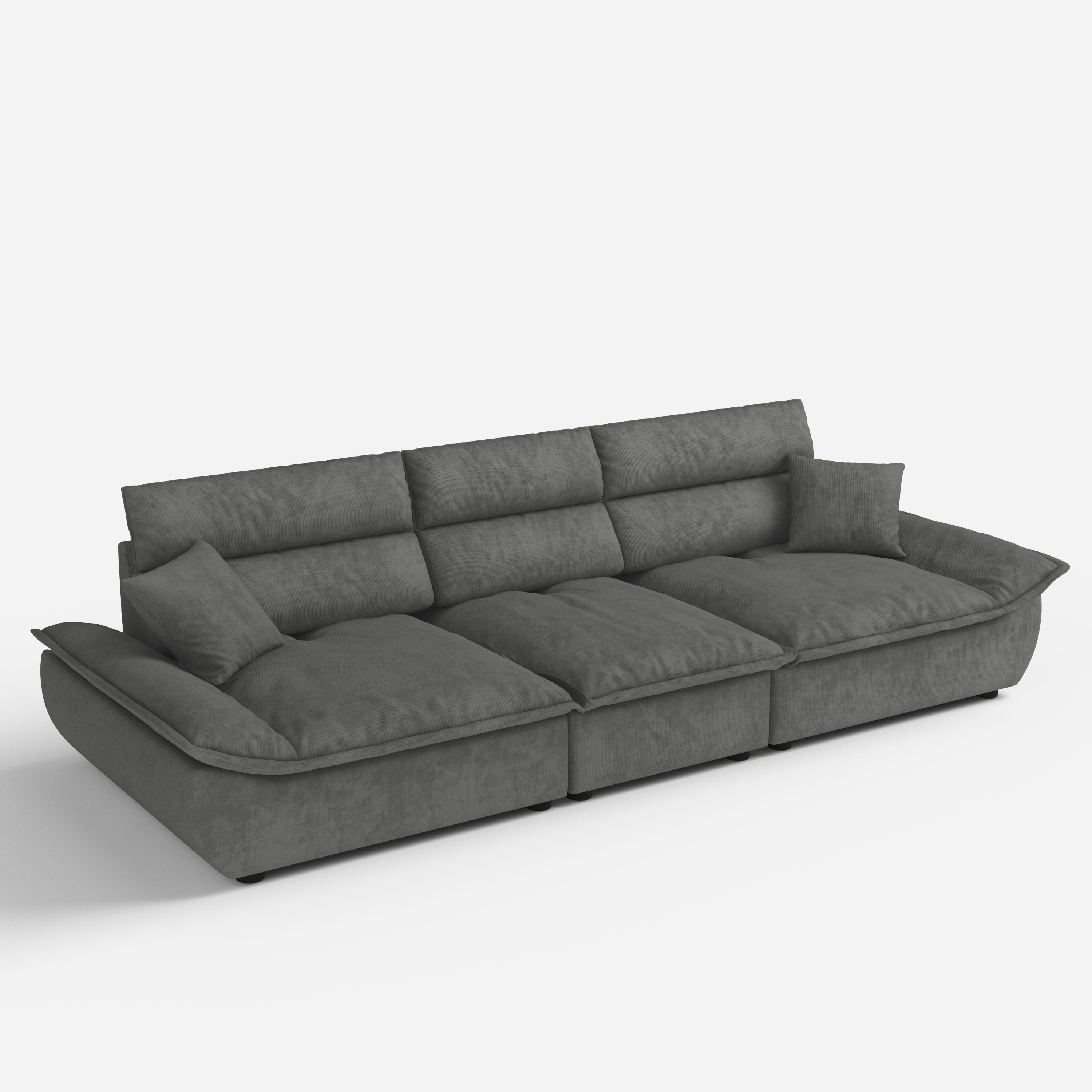 Cottonfy Adjustable Backrest Sailboat Corduroy Sofa Green