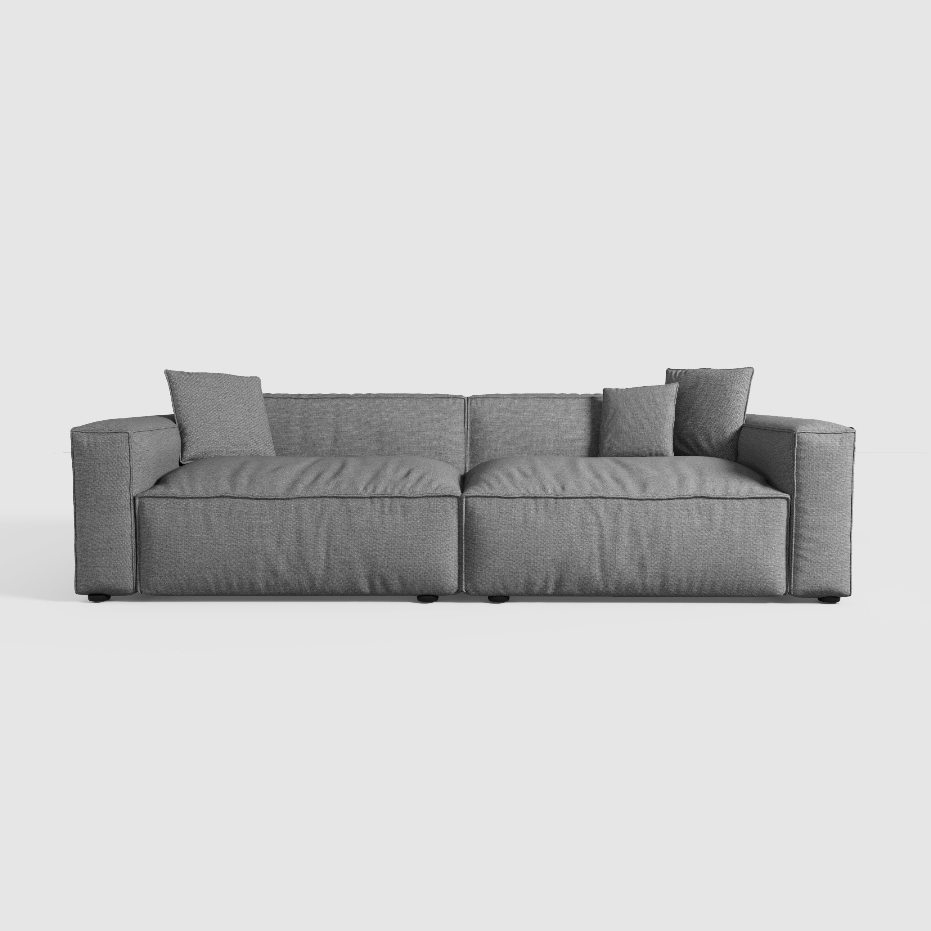 Elegant Linen Tofu Block Fabric Down Sofa