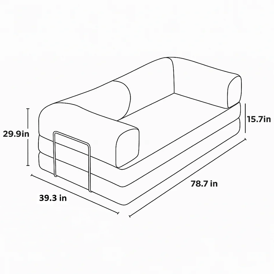 Teddy Corduroy Modular Detachable Sofa Bed