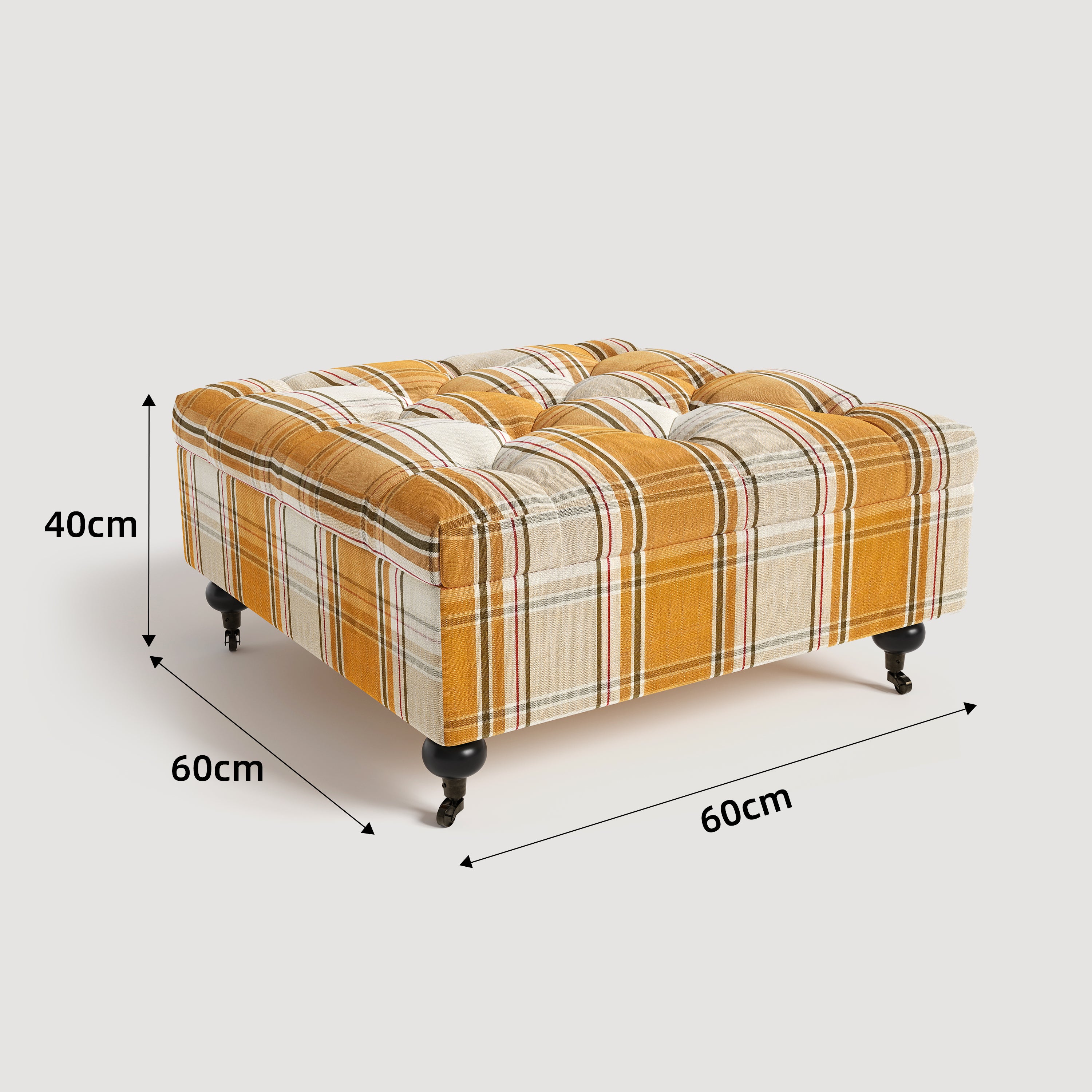 Heritage Check Tufted Ottoman