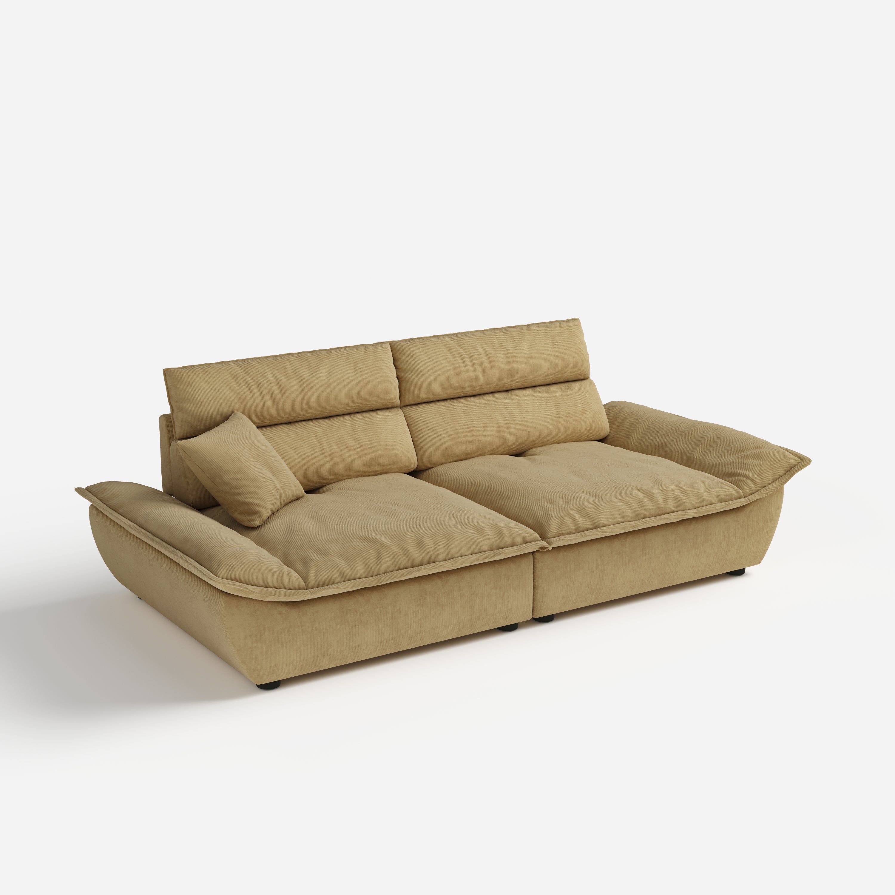 Cottonfy Adjustable Backrest Sailboat Corduroy Sofa Green
