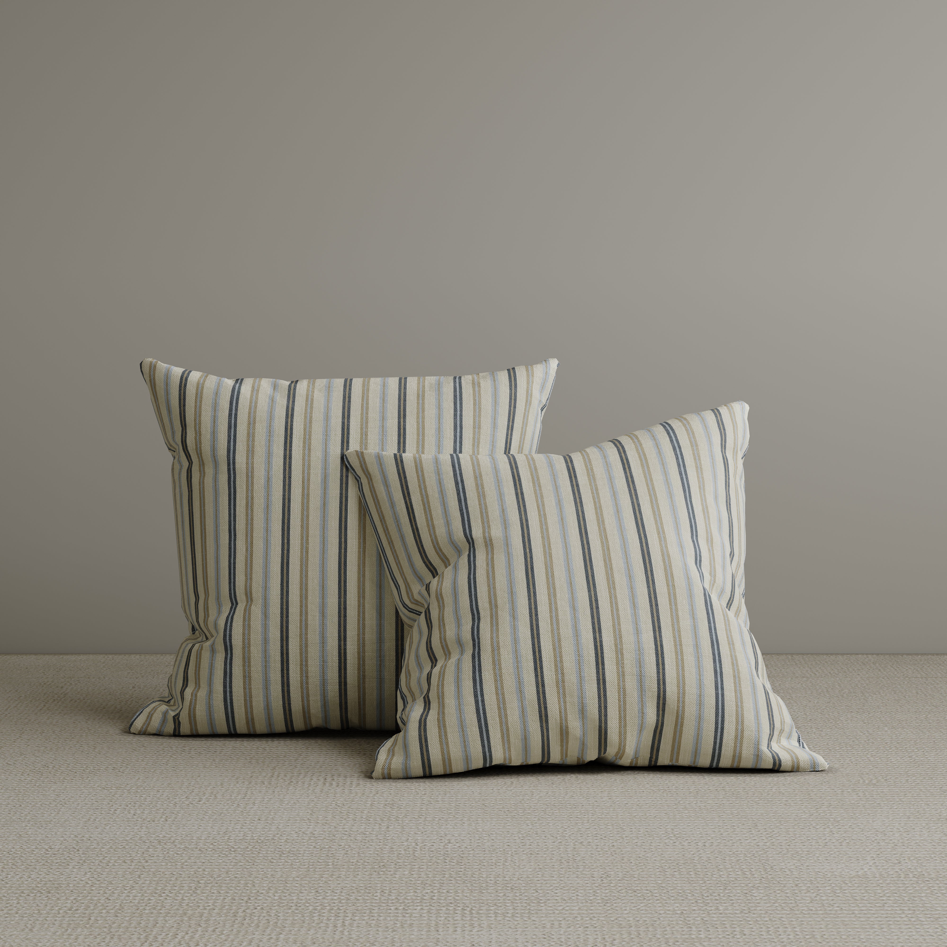 🎁 Square Exclusive Design Cushion in Light Blue Striped Cotton Linen, 45*45CM (100% off)