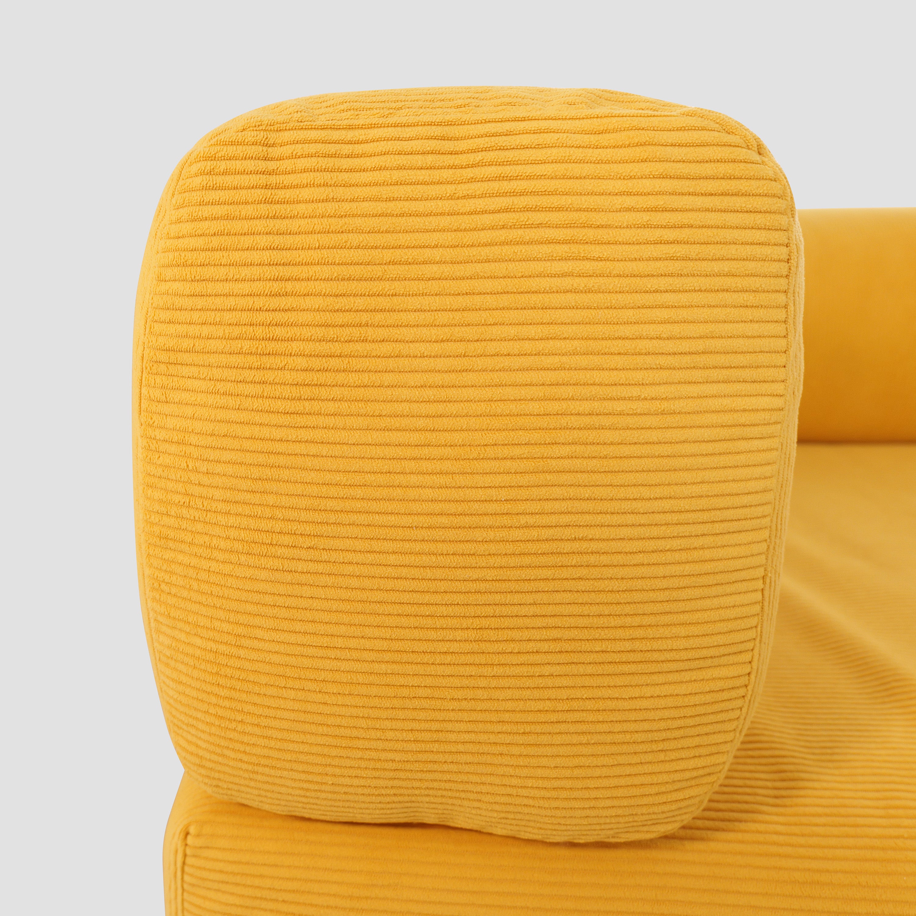 Yellow Corduroy Fabric Foam Modular Sofa