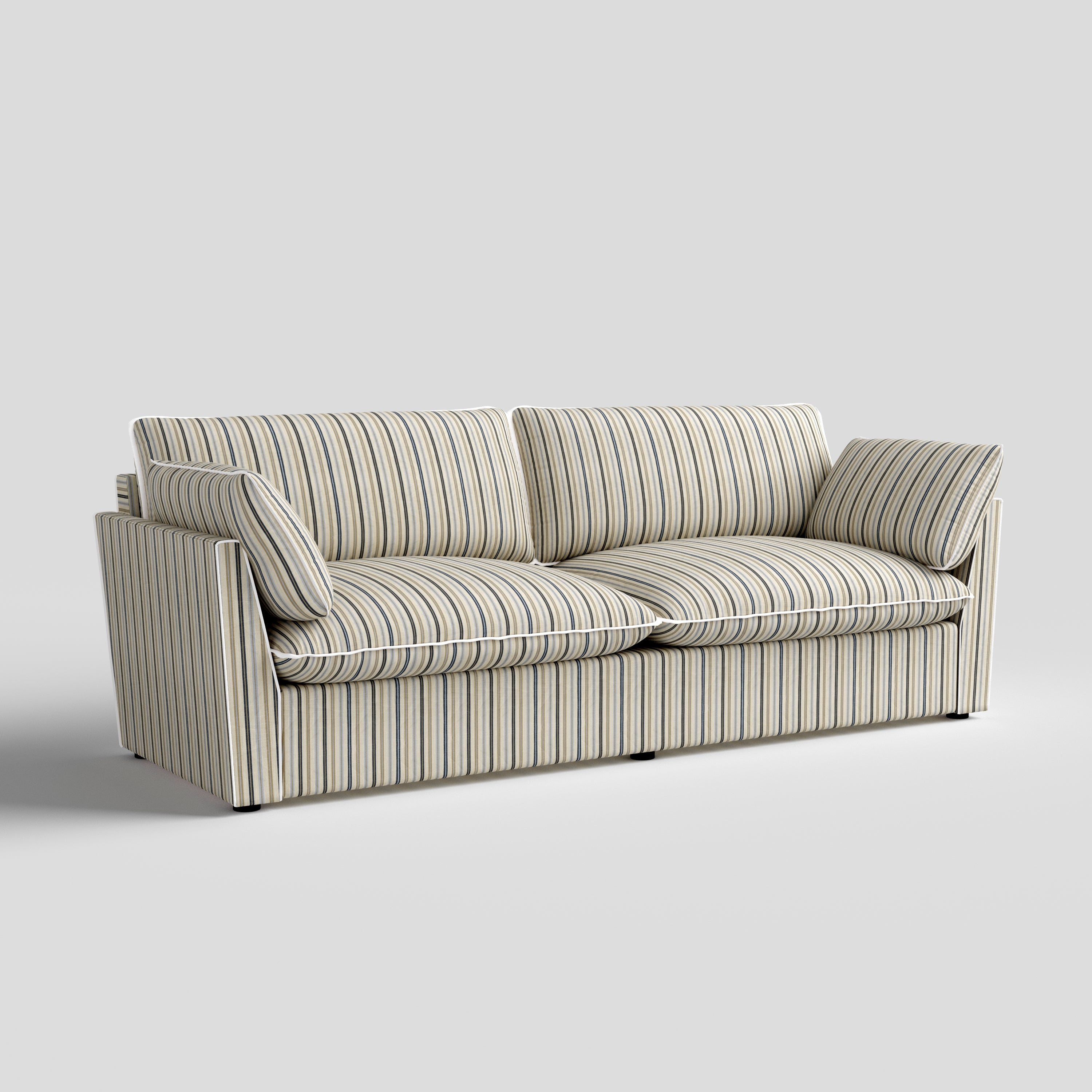 Cottonfy Retro Striped Fabric Handmade Sofa