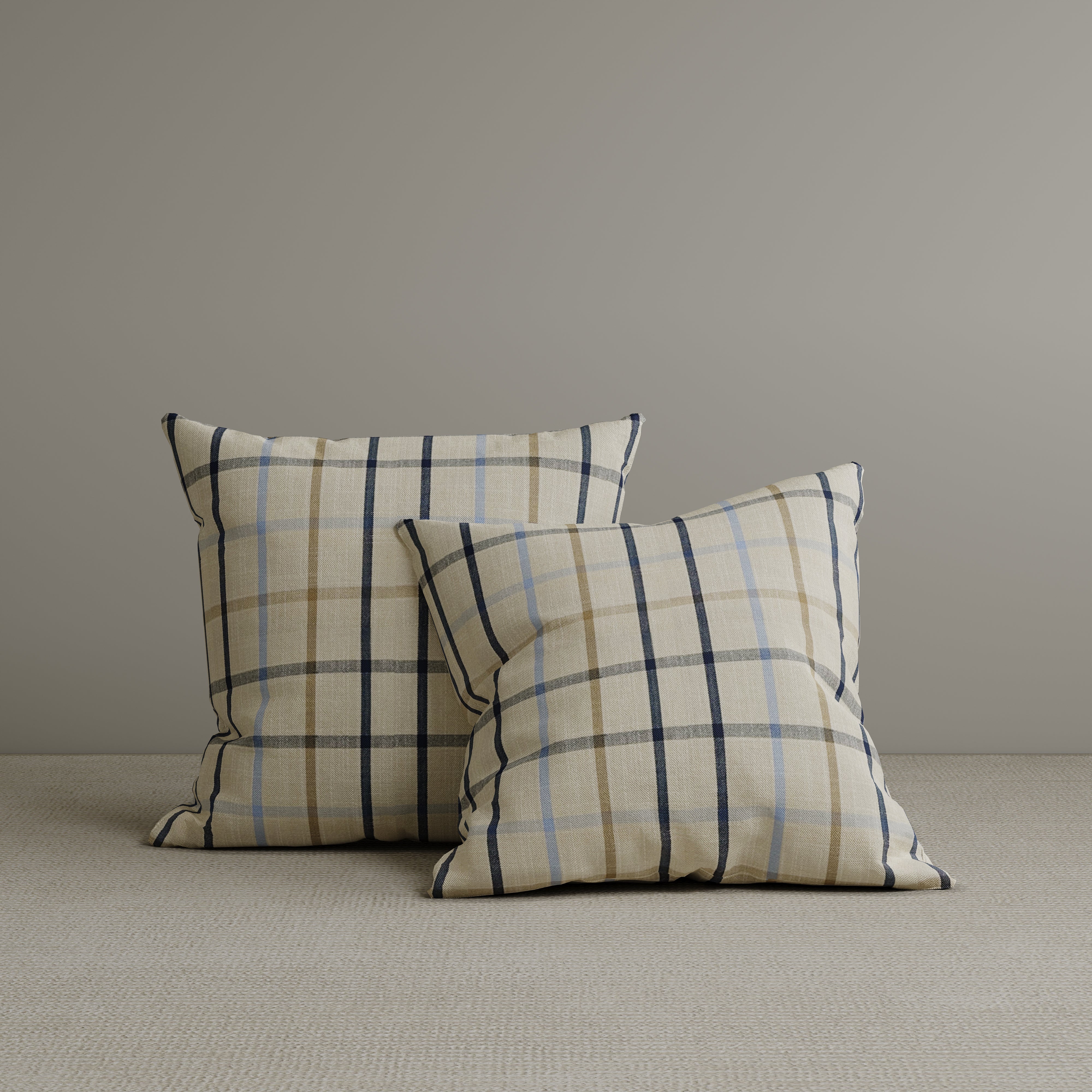 🎁 Square Exclusive Design Cushion in Light Blue Checkered Cotton Linen, 45*45CM (100% off)