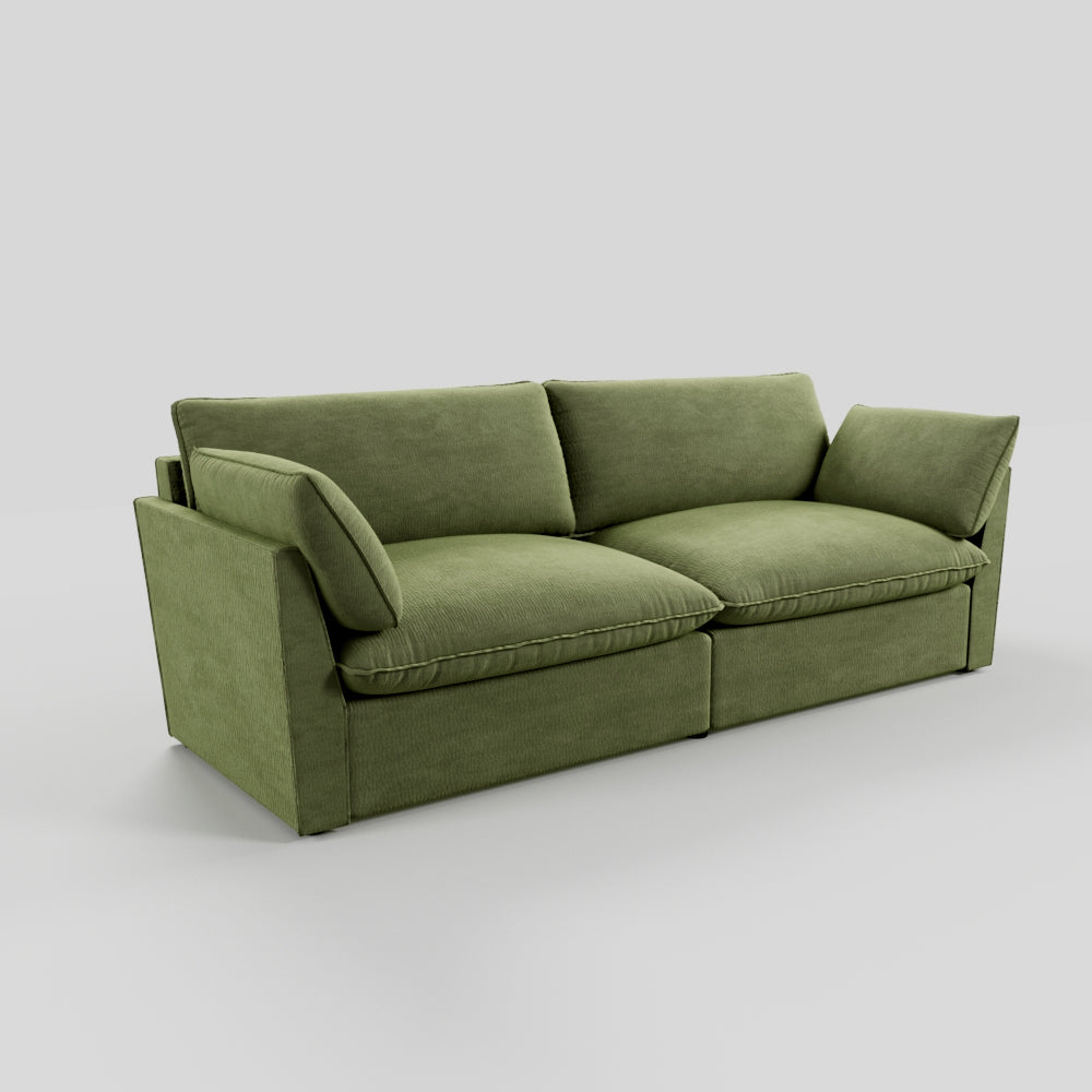 British Retro Check & Striped Sofa with Removable Covers