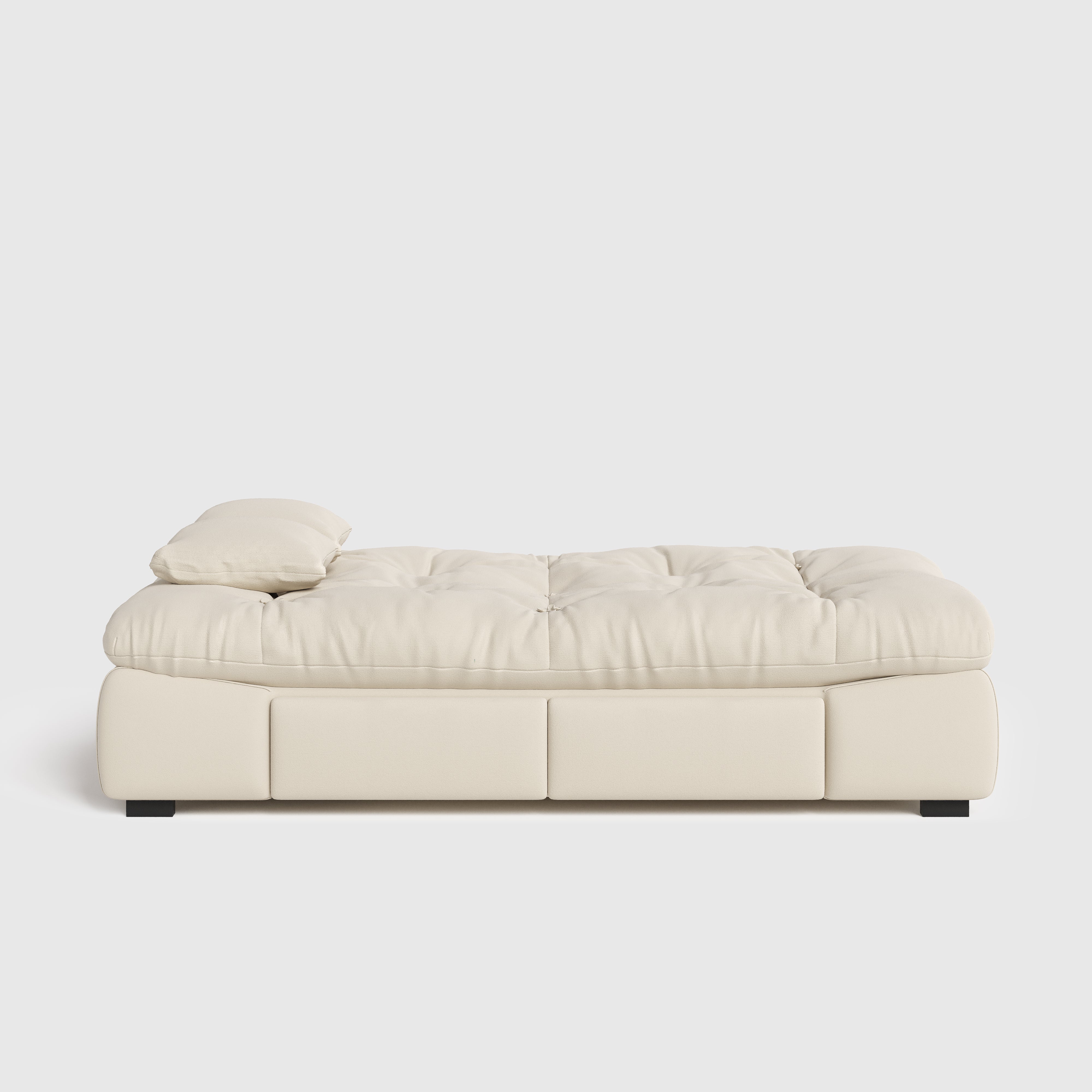 Upgrade Cream Cloud Double Folding Sofa Bed with Storage