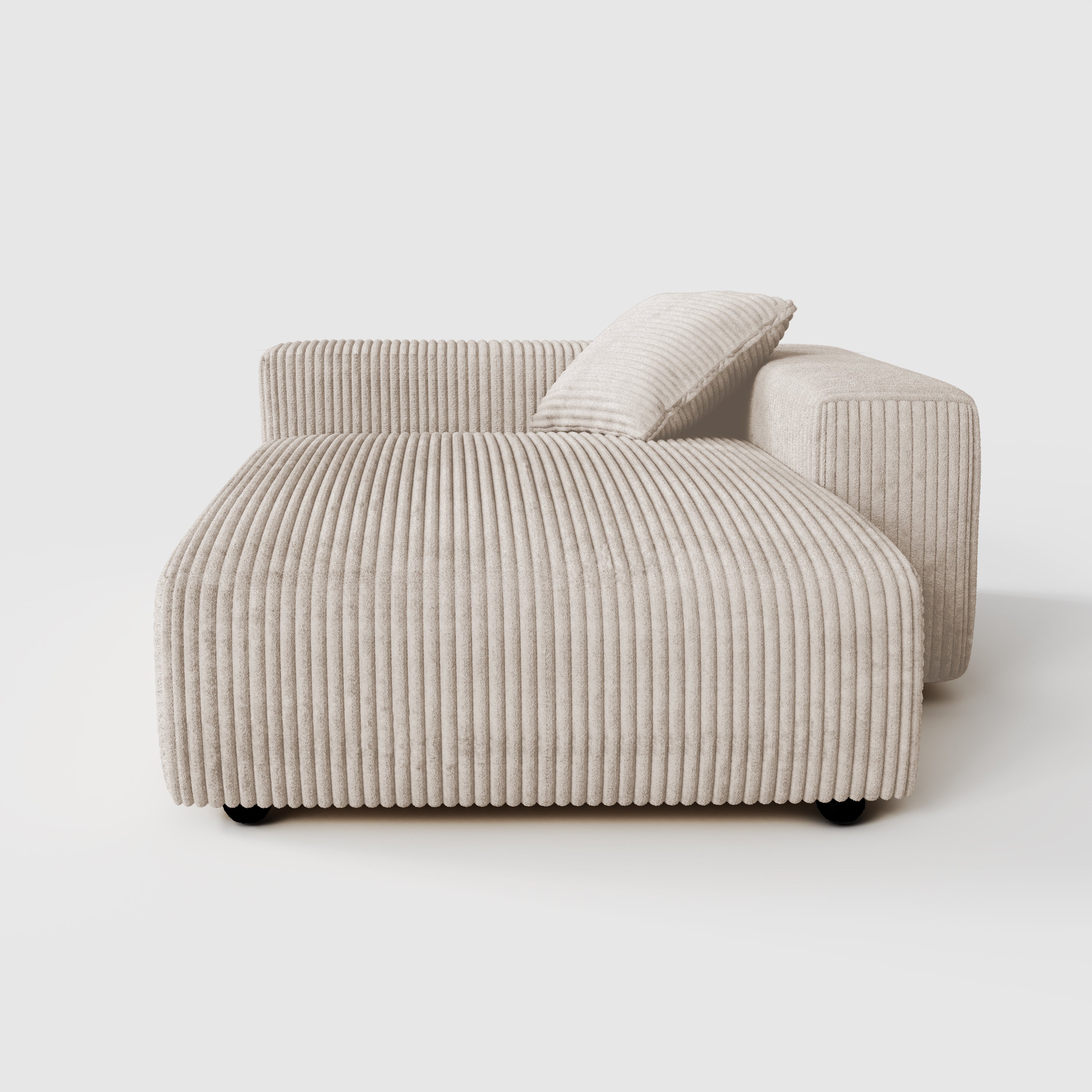 Corduroy Modular Wide Seat Chaise Sofa Block