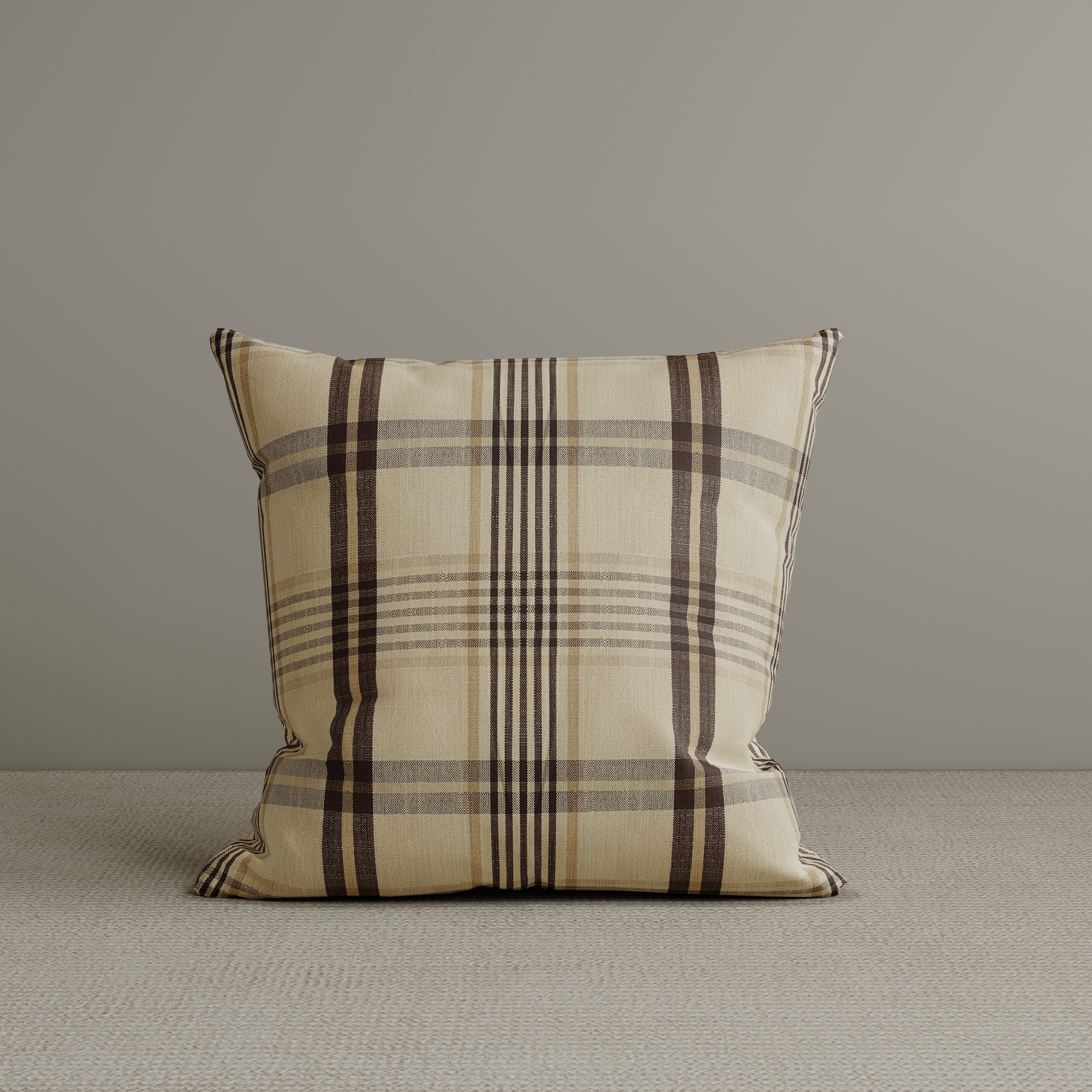 ๐ Square Exclusive Design Cushion in Cocoa Comfort Checkered Cotton Linen, 45*45CM (100% off)