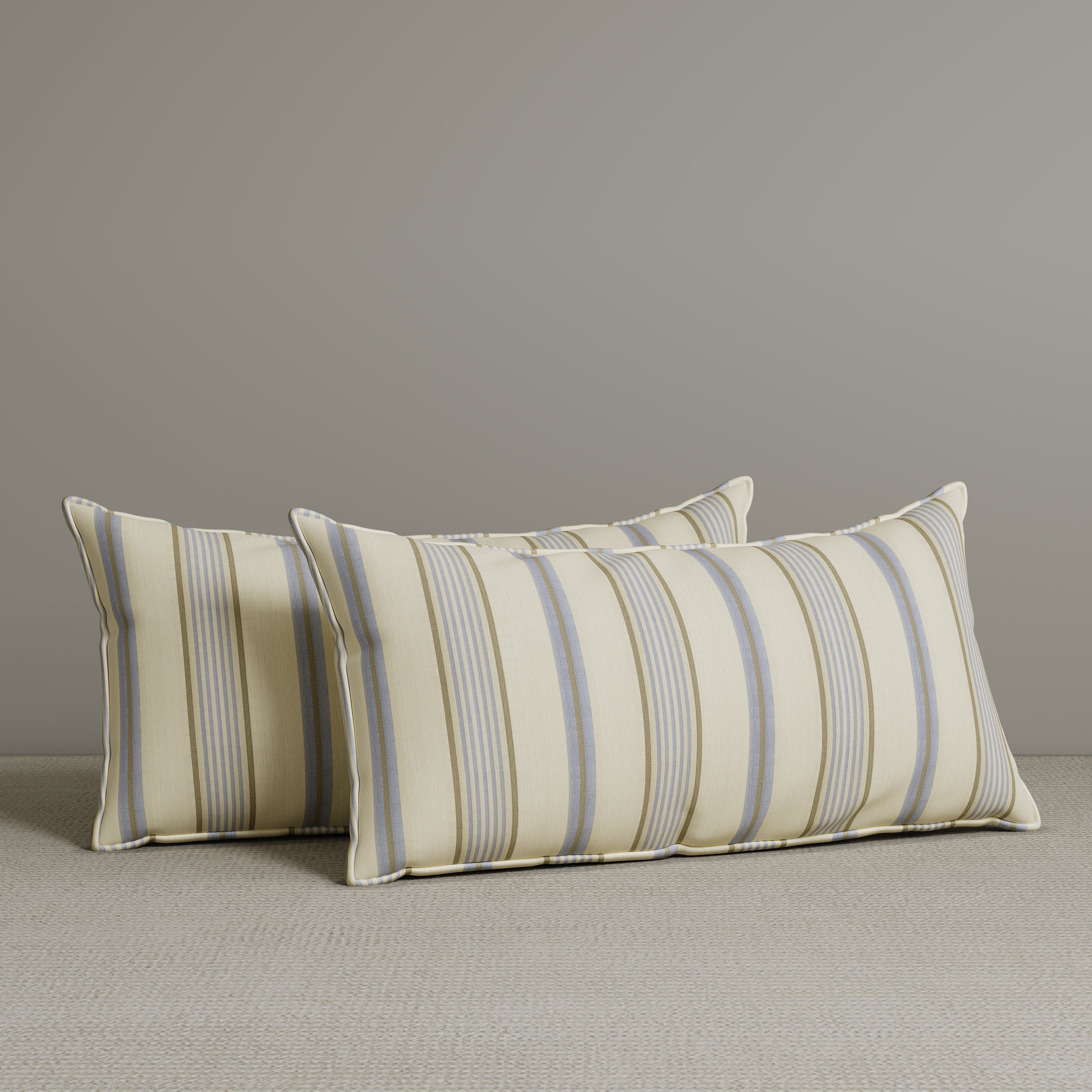 🎁 Exclusive Waist Cushion in Sky Blue Striped Cotton Linen, 56*27*12 CM (100% off)