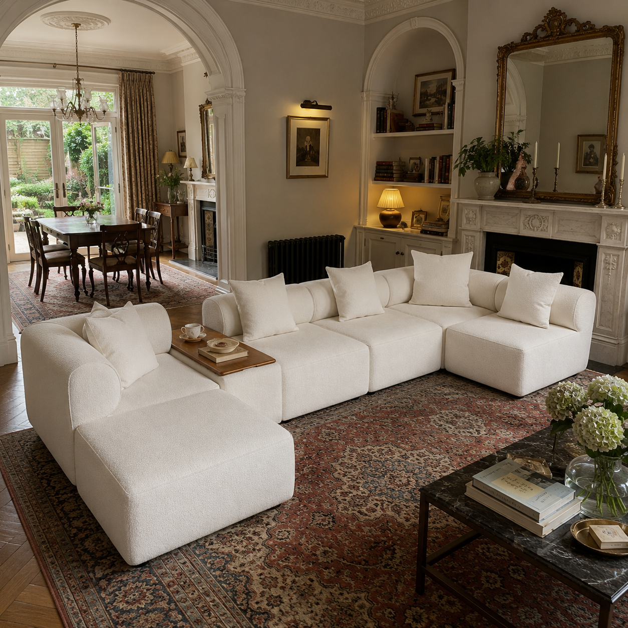 The Plump Modular Bouclé Sofa with Integrated Storage