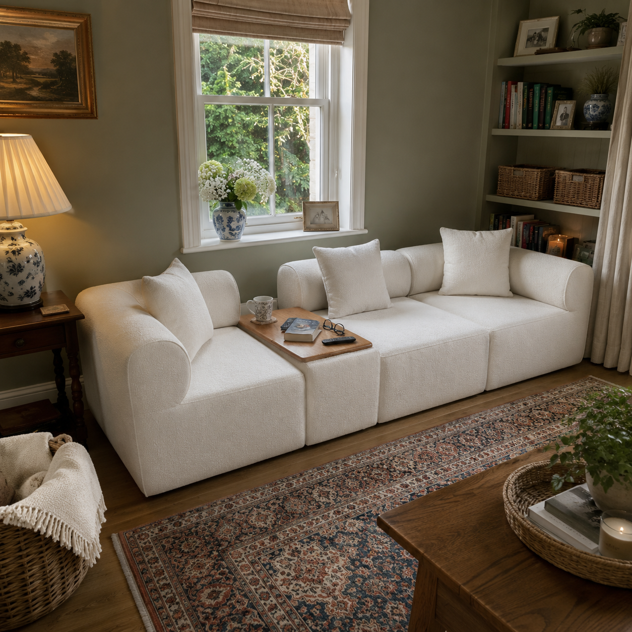 The Plump Modular Bouclé Sofa with Integrated Storage