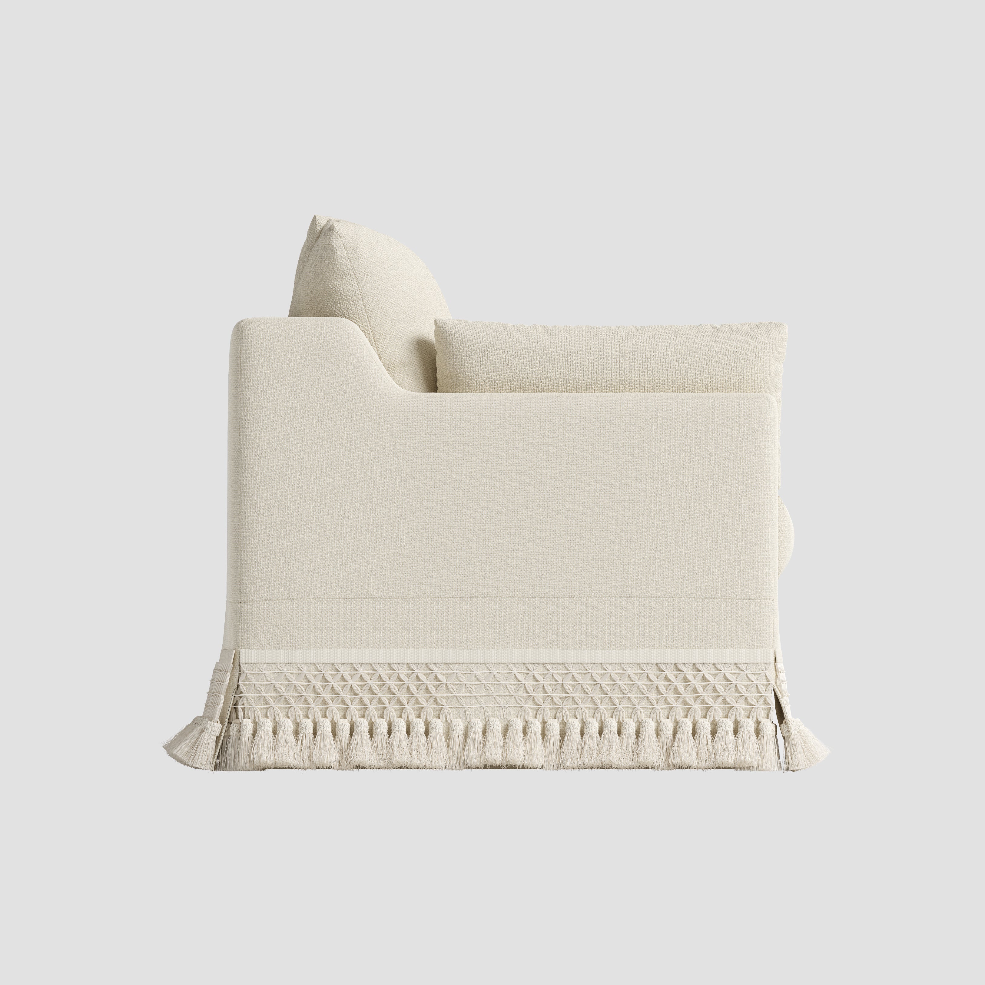 Cottonfy Cotton-Linen Washable Fringe 2 Seater Sofa