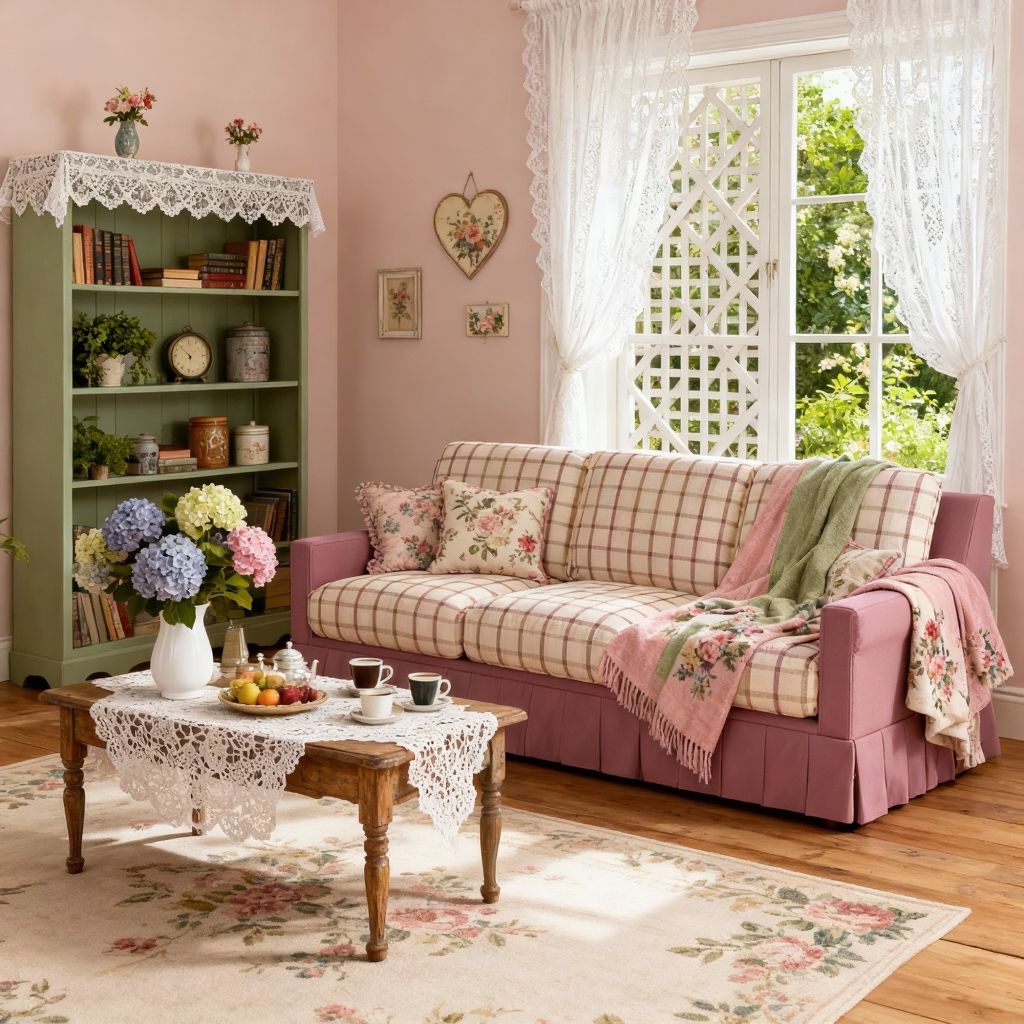 #Colour_Dusky Rose Check
Cottonfy Country Check Sofa with Removable Skirted Covers Living and Home Dusky Rose Check (pre-order)