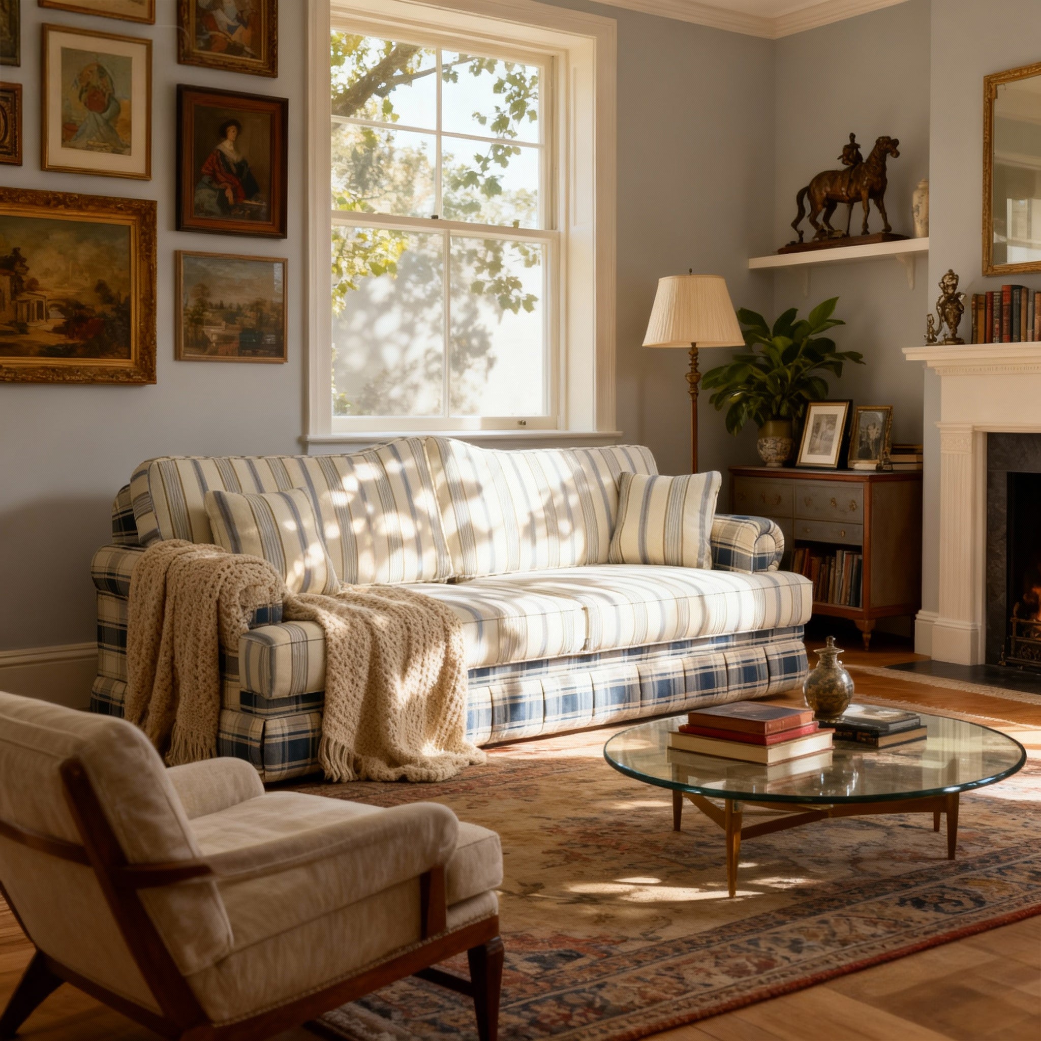 #Colour_Blue Cream Cotton Linen