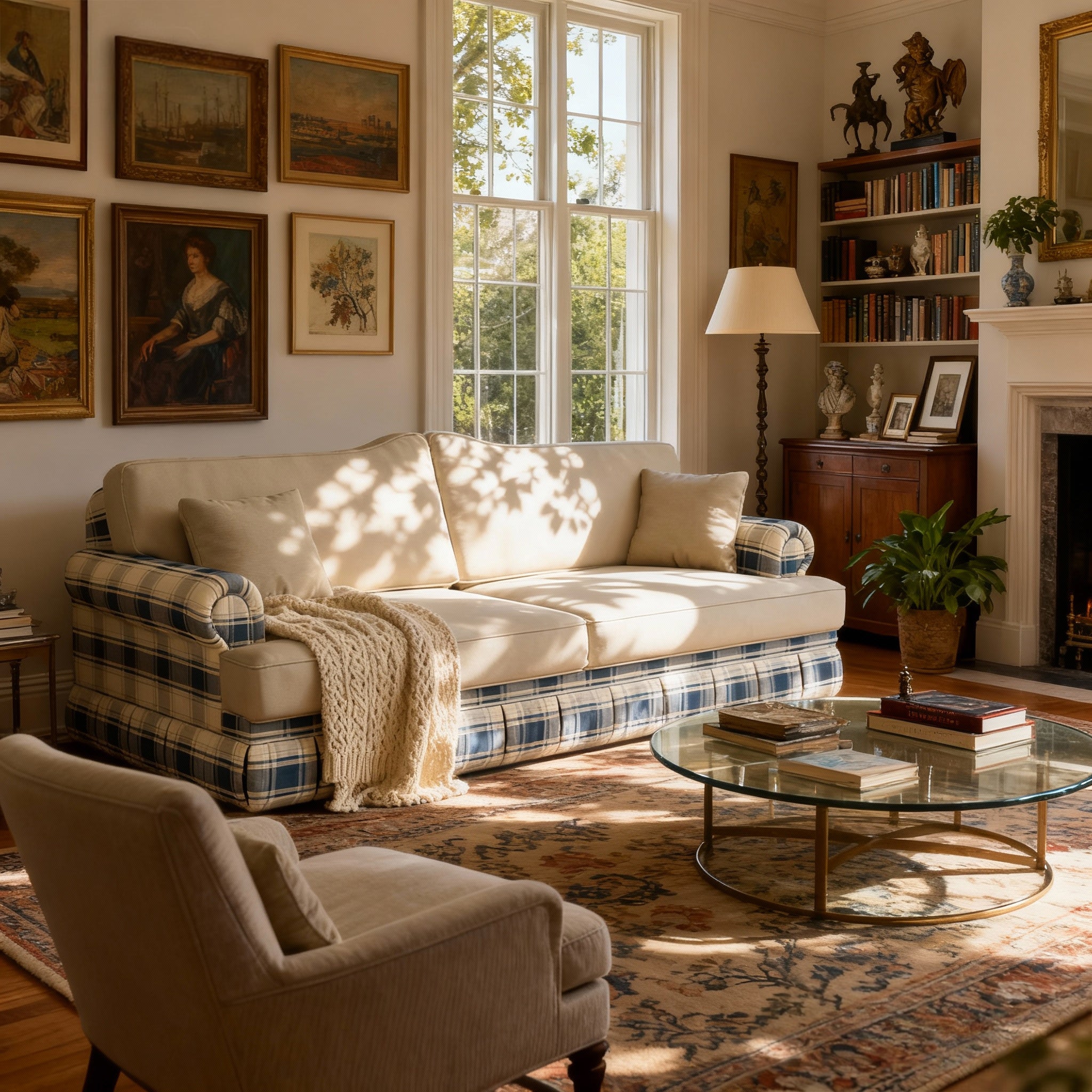 #Colour_Sand Plaid Cotton Linen