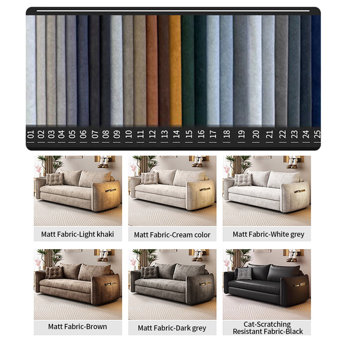 Upgrade Adjustable Multifunctional 3 Seater Sofa Bed with Storage Space