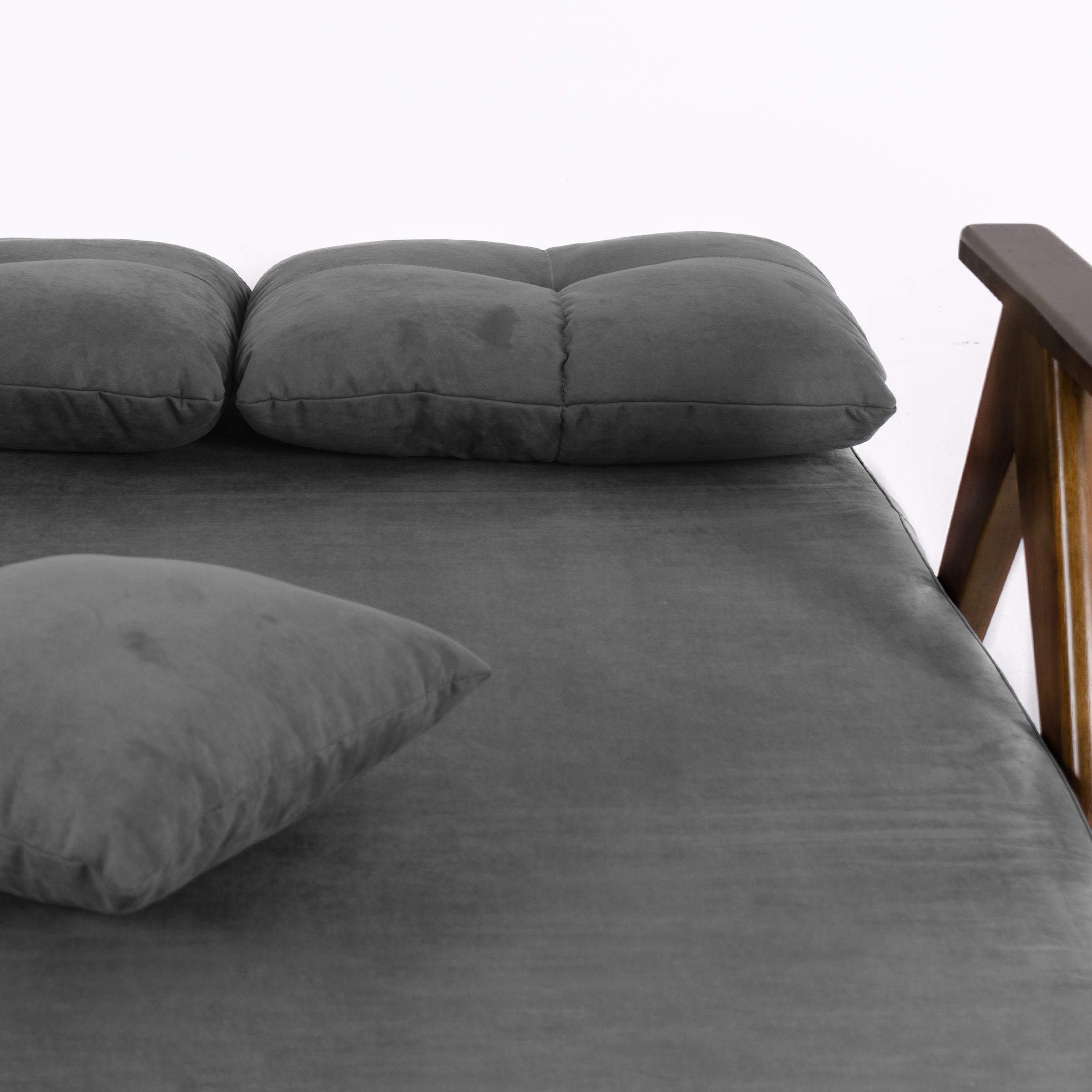 Foldable Matte Fabric Solid Wood 3 Mode Sofa Bed