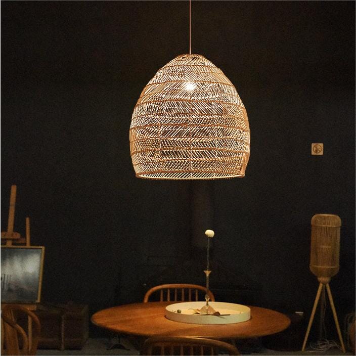 Lightsin Natural Rattan Pendant Light | Handwoven Ceiling Lamp for Kitchen & Dining Room Lightsin UK