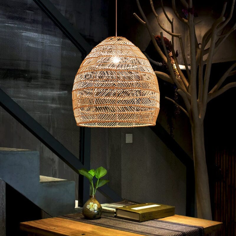 Lightsin Natural Rattan Pendant Light | Handwoven Ceiling Lamp for Kitchen & Dining Room Lightsin UK