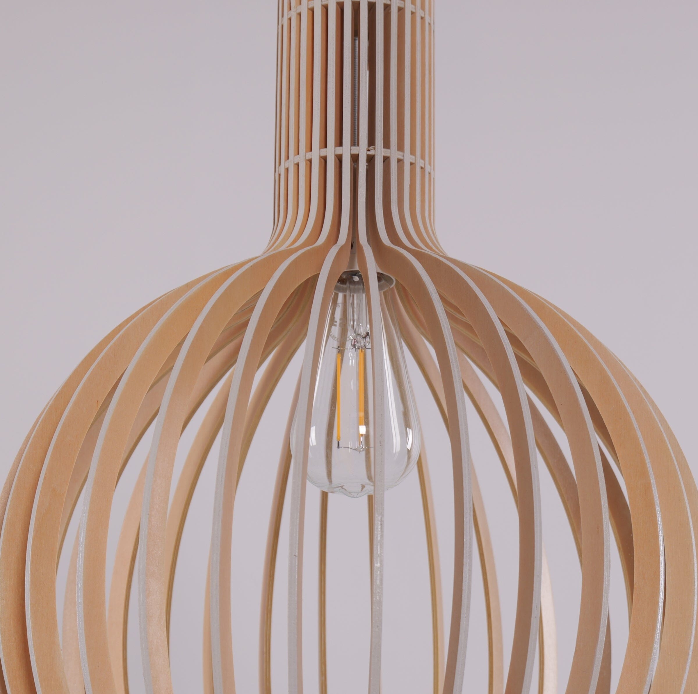 Lightsin Scandinavian LED Wooden Birdcage Pendant Light Lightsin UK