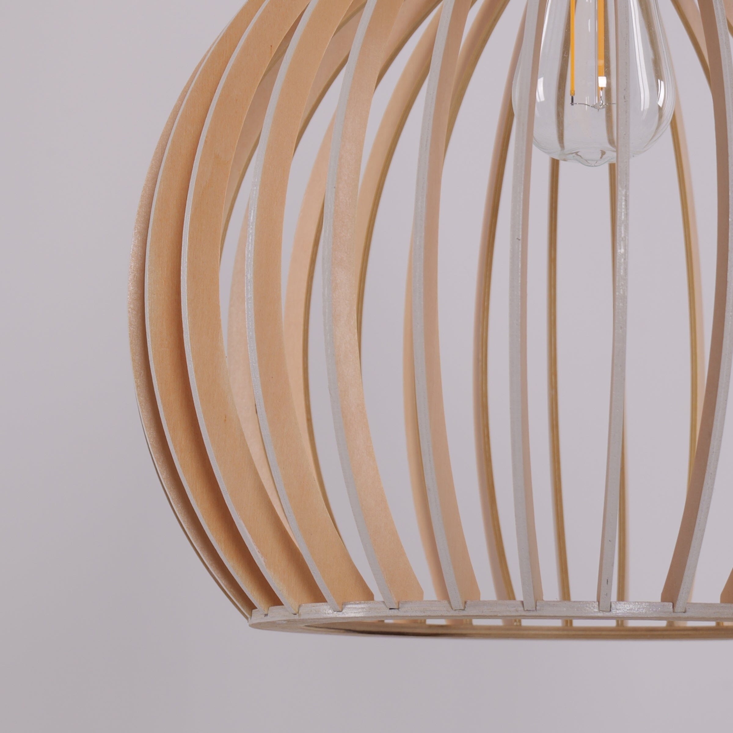 Lightsin Scandinavian LED Wooden Birdcage Pendant Light Lightsin UK