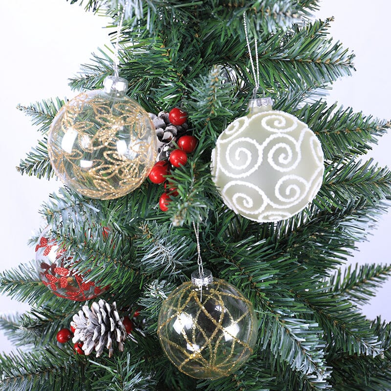 🎁 4pcs Christmas Glass Painted Round Ball Decorations Set (100% off)