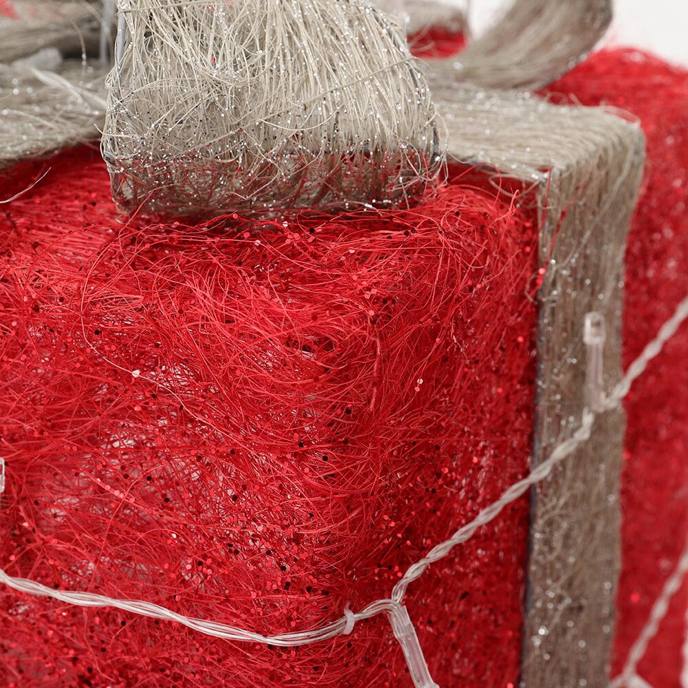 Pre-Lit White Christmas Gift Box Set with Warm Lights Christmas Living and Home