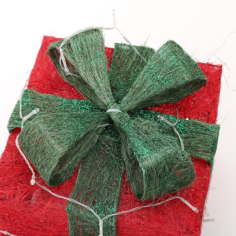 Pre-Lit Green Christmas Gift Box Set with Warm Lights Christmas Living and Home