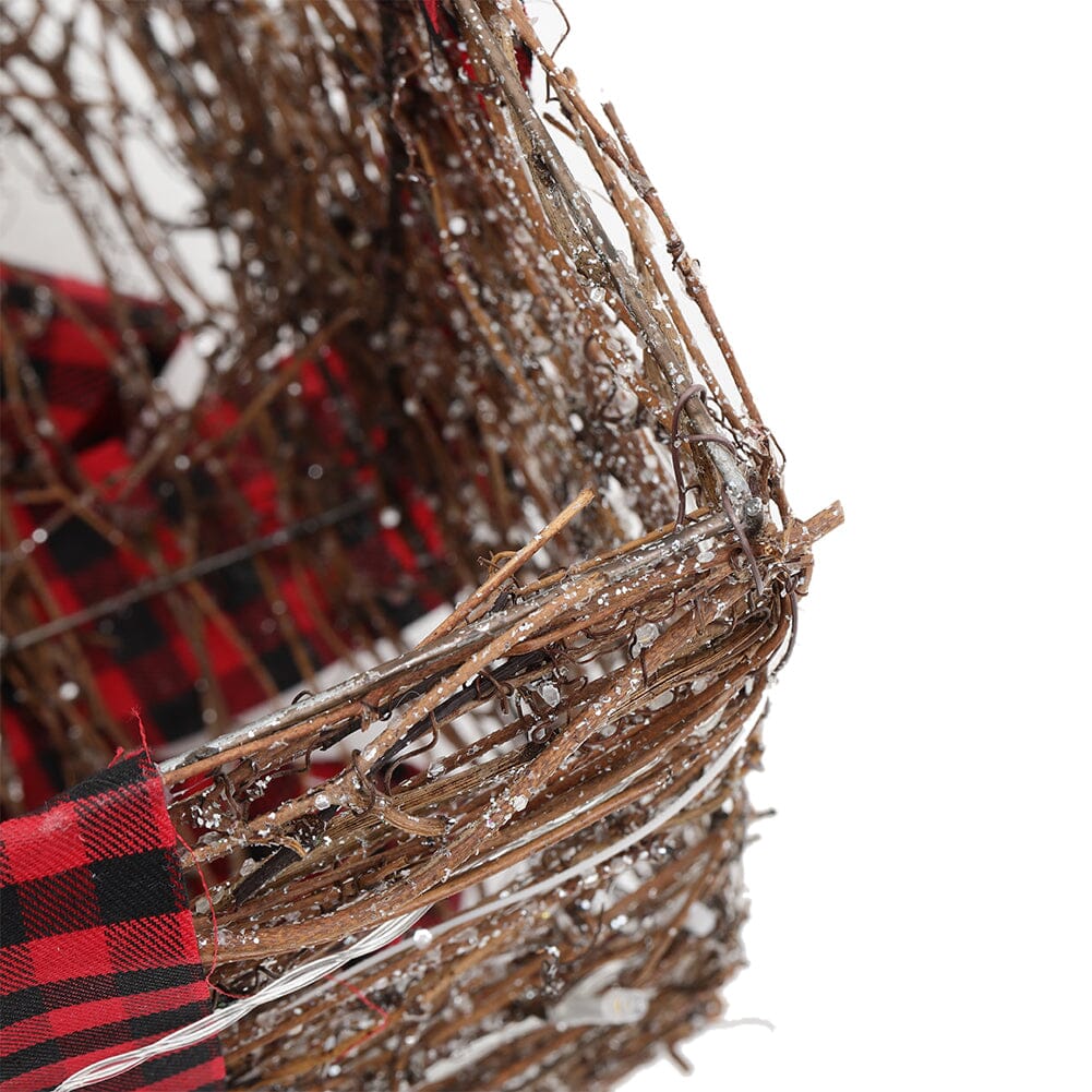 Pre-Lit Woven Christmas Gift Box Set with Checked Bows Christmas Living and Home