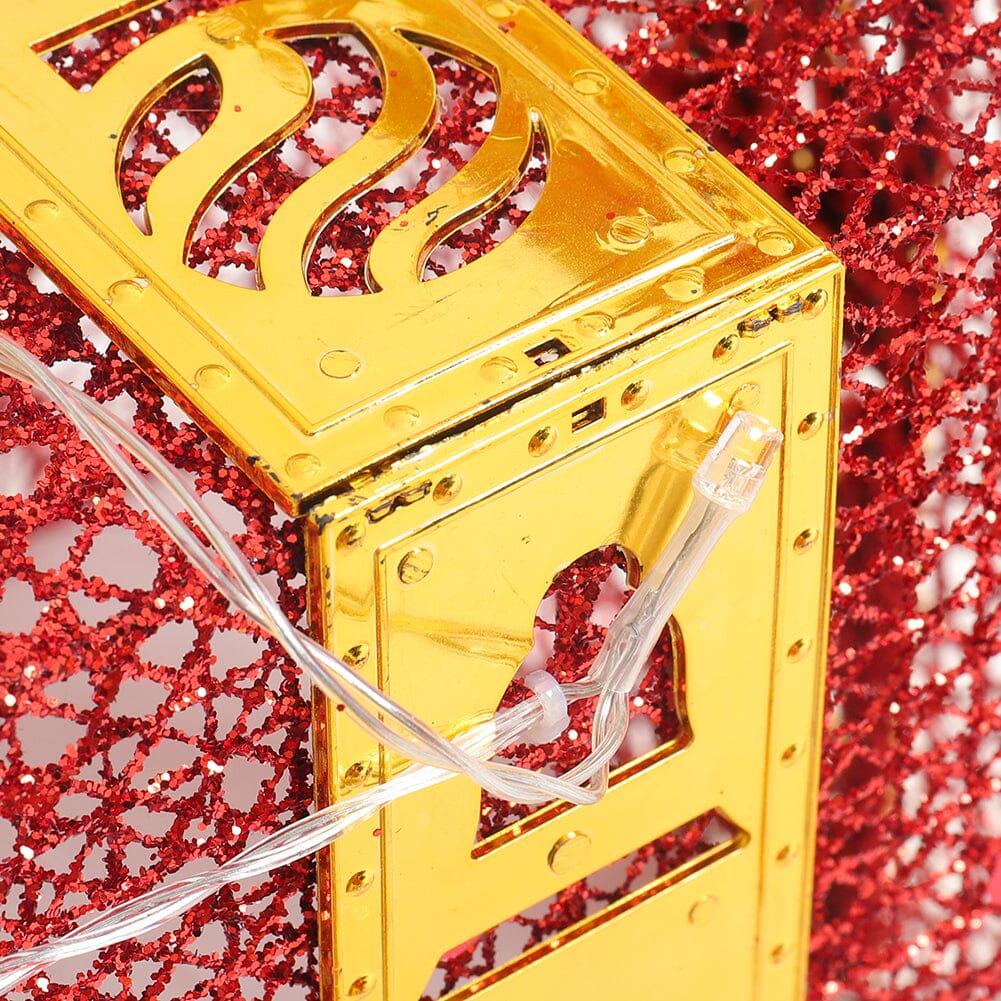 3pcs Christmas Gift Box Accessories Set with Light Strips-Red Box Living and Home