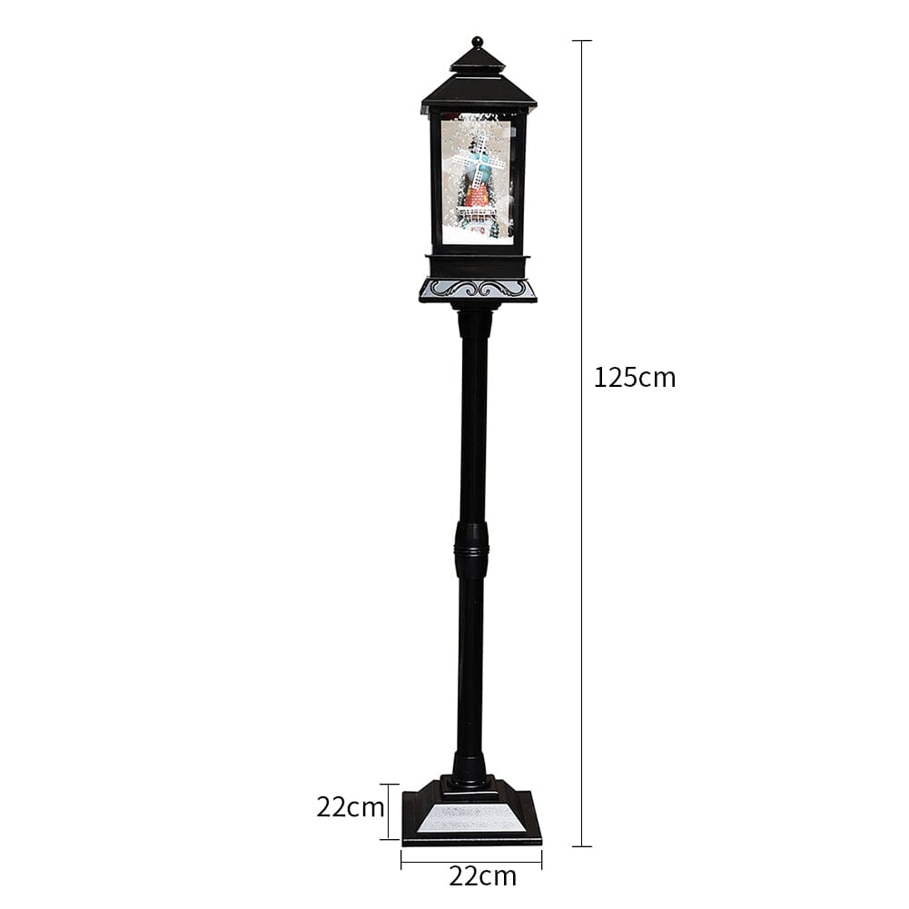 125cm H Small Street Lamp Decoration with Snowflakes Falling Living and Home